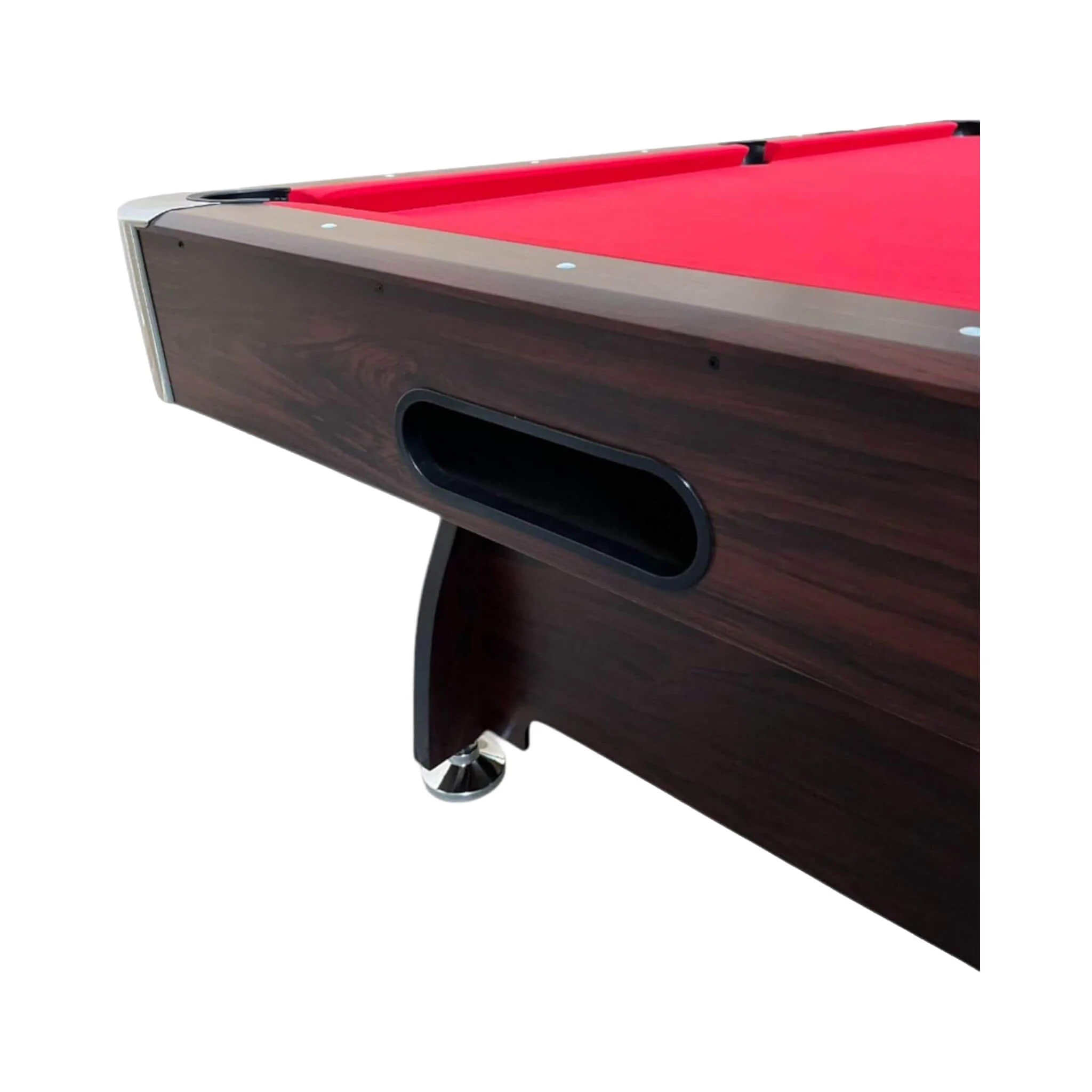 8FT Modern Red Felt Billiard Pool Table With Automatic Ball Return And Accessories Kit (SAK76139) - Image 8