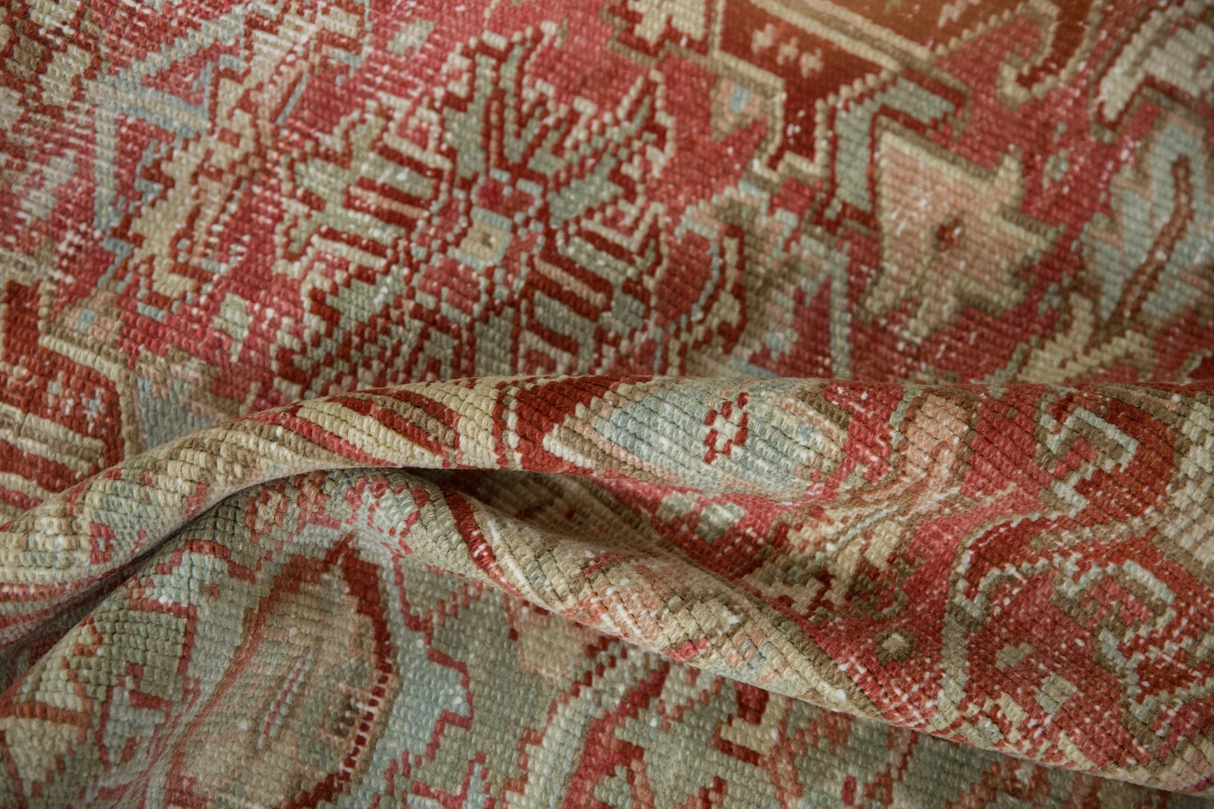 8x10.5 Vintage Distressed Heriz Carpet - Image 10