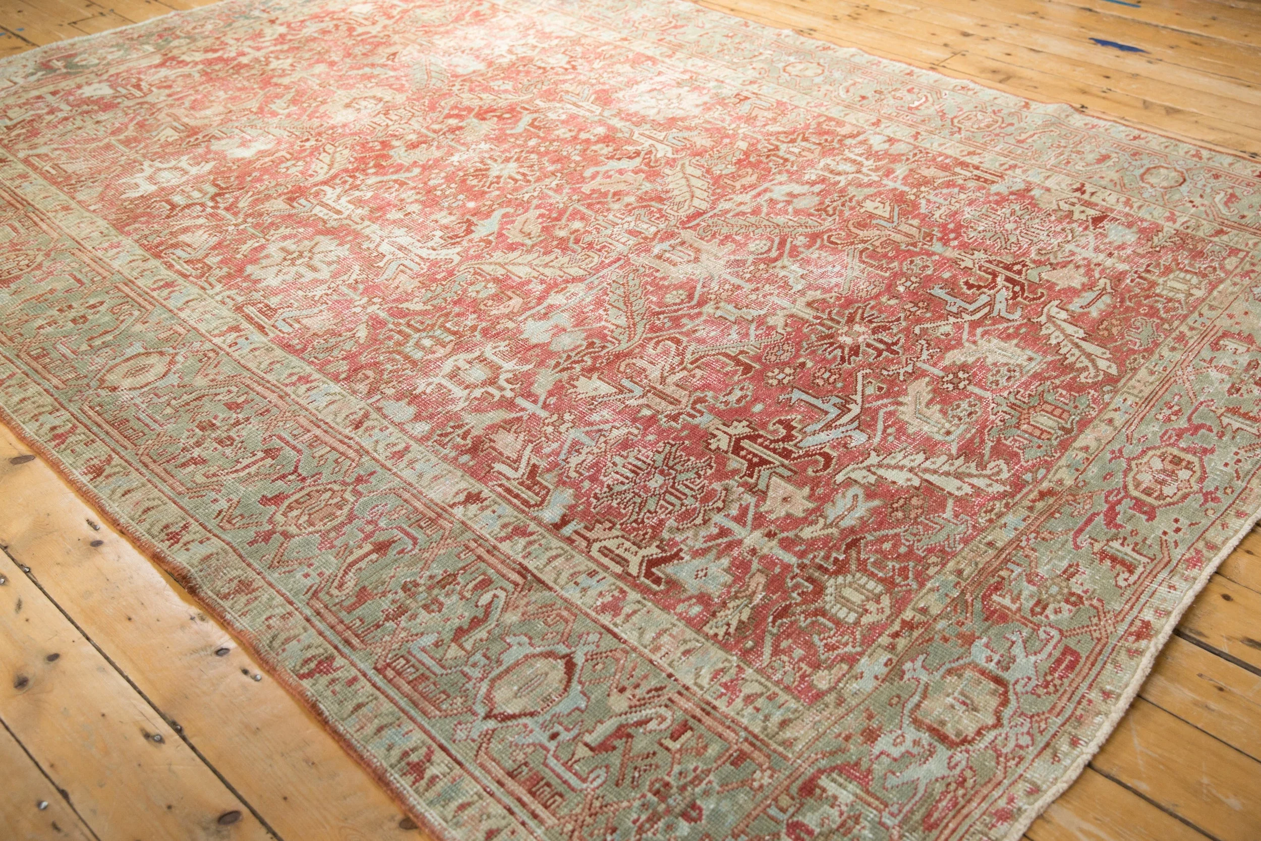 8x10.5 Vintage Distressed Heriz Carpet - Image 7
