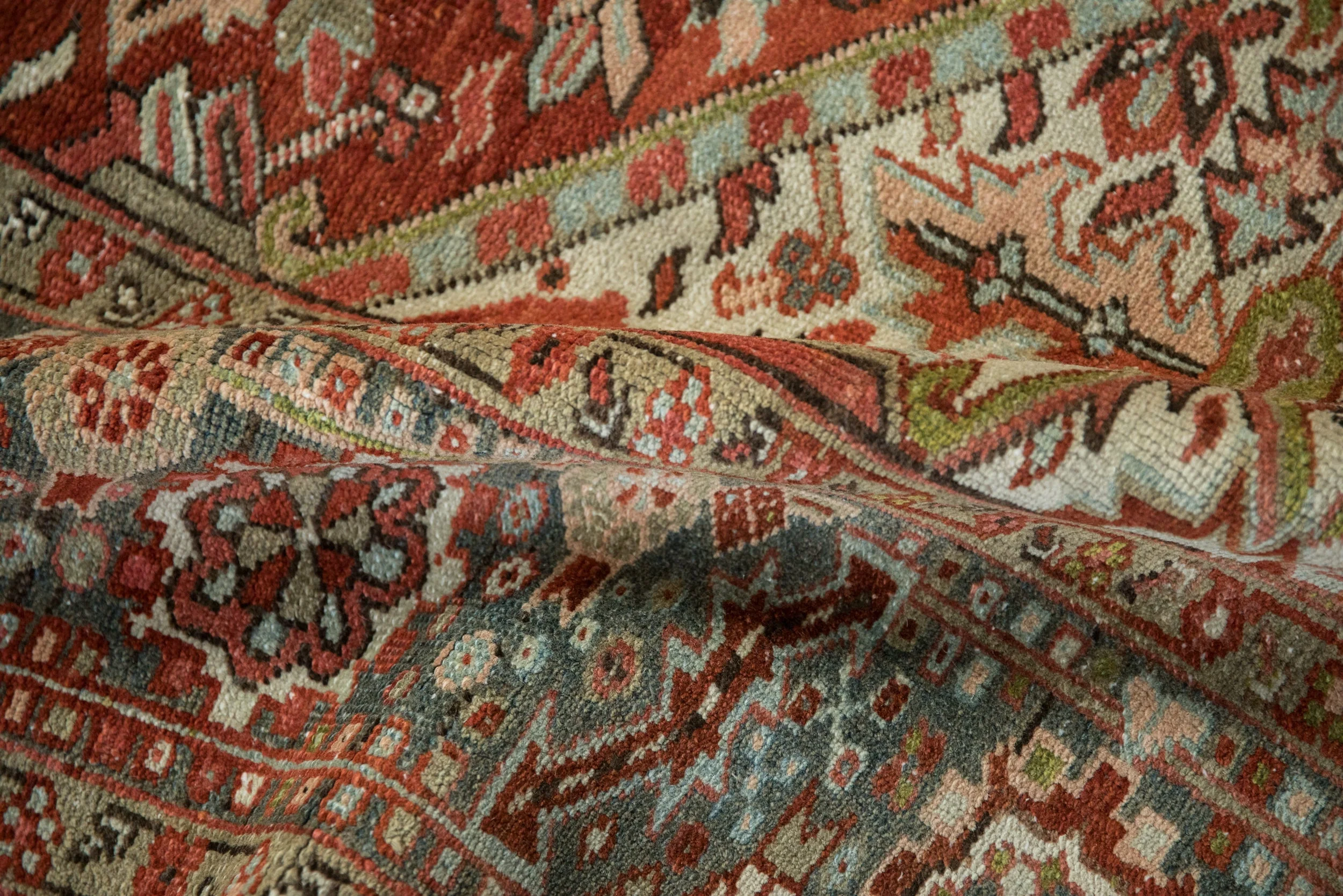 8x10.5 Vintage Distressed Heriz Carpet - Image 11