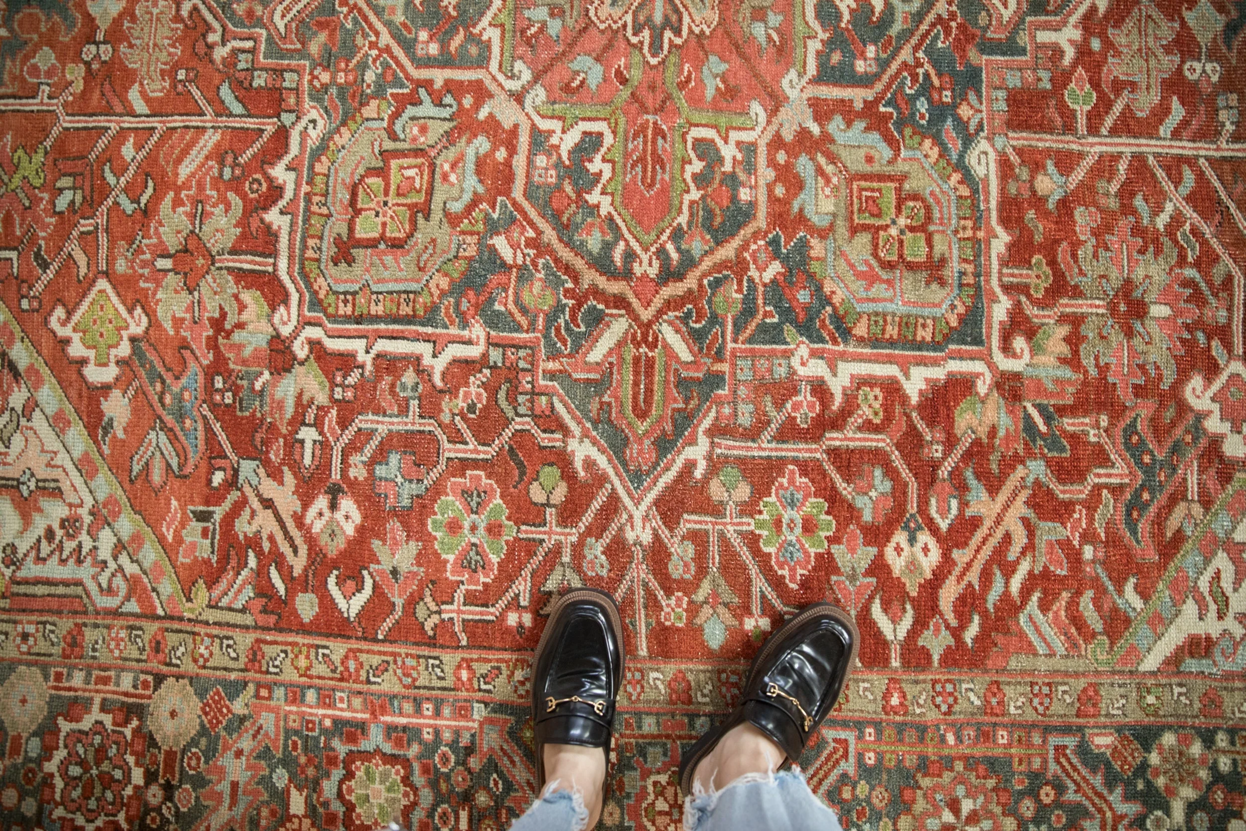 8x10.5 Vintage Distressed Heriz Carpet - Image 2