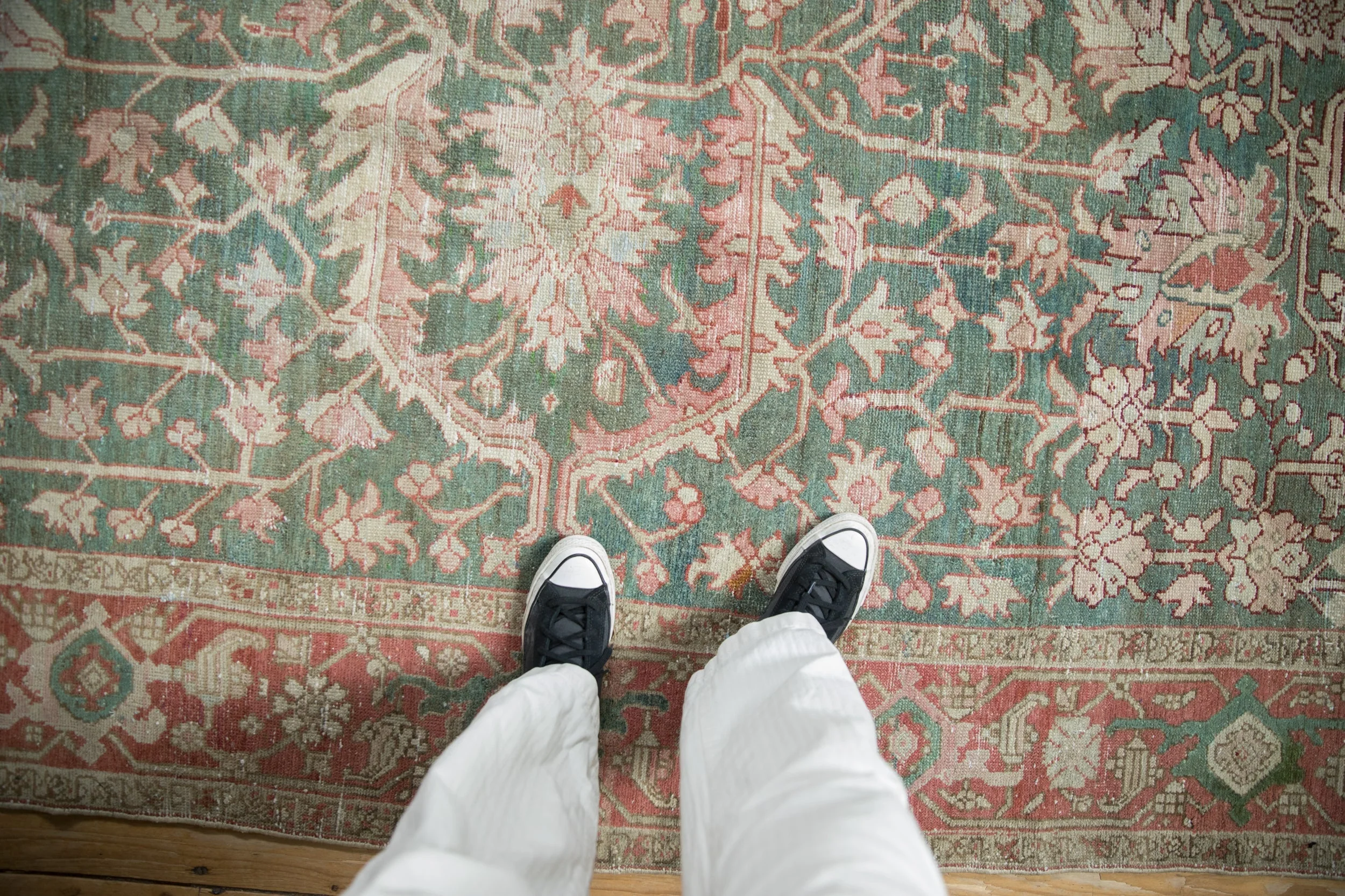 RESERVED 8x10.5 Vintage Distressed Karaja Carpet - Image 2