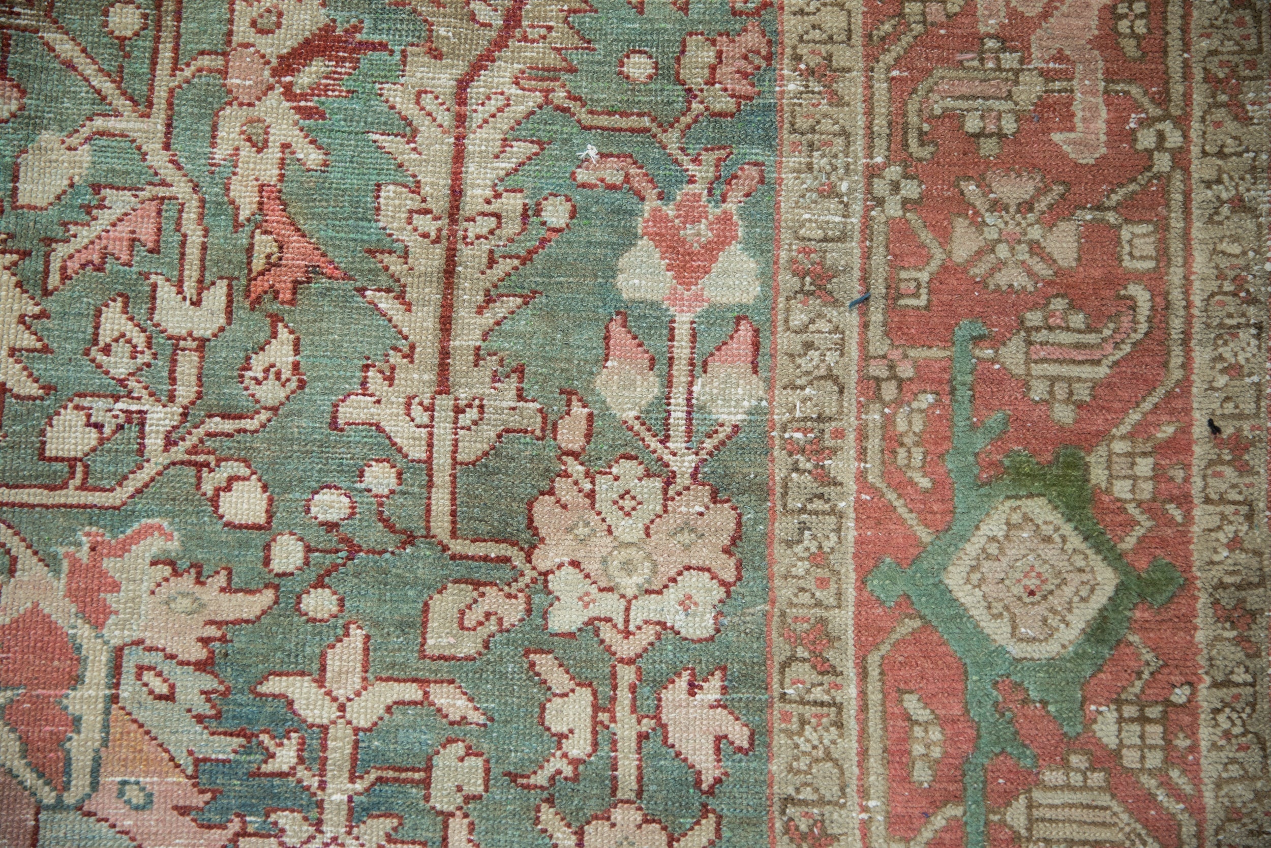 RESERVED 8x10.5 Vintage Distressed Karaja Carpet - Image 3