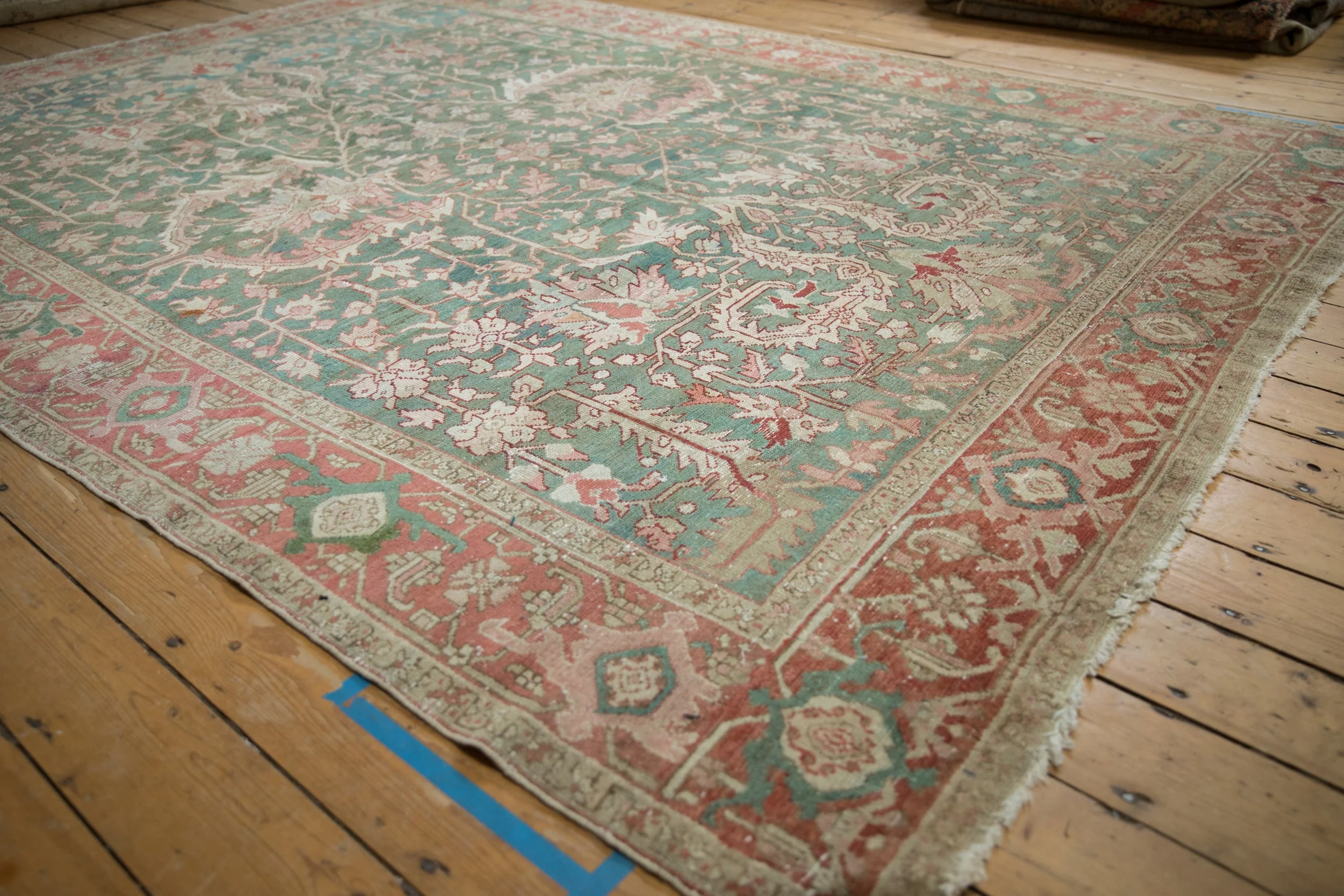 RESERVED 8x10.5 Vintage Distressed Karaja Carpet - Image 4