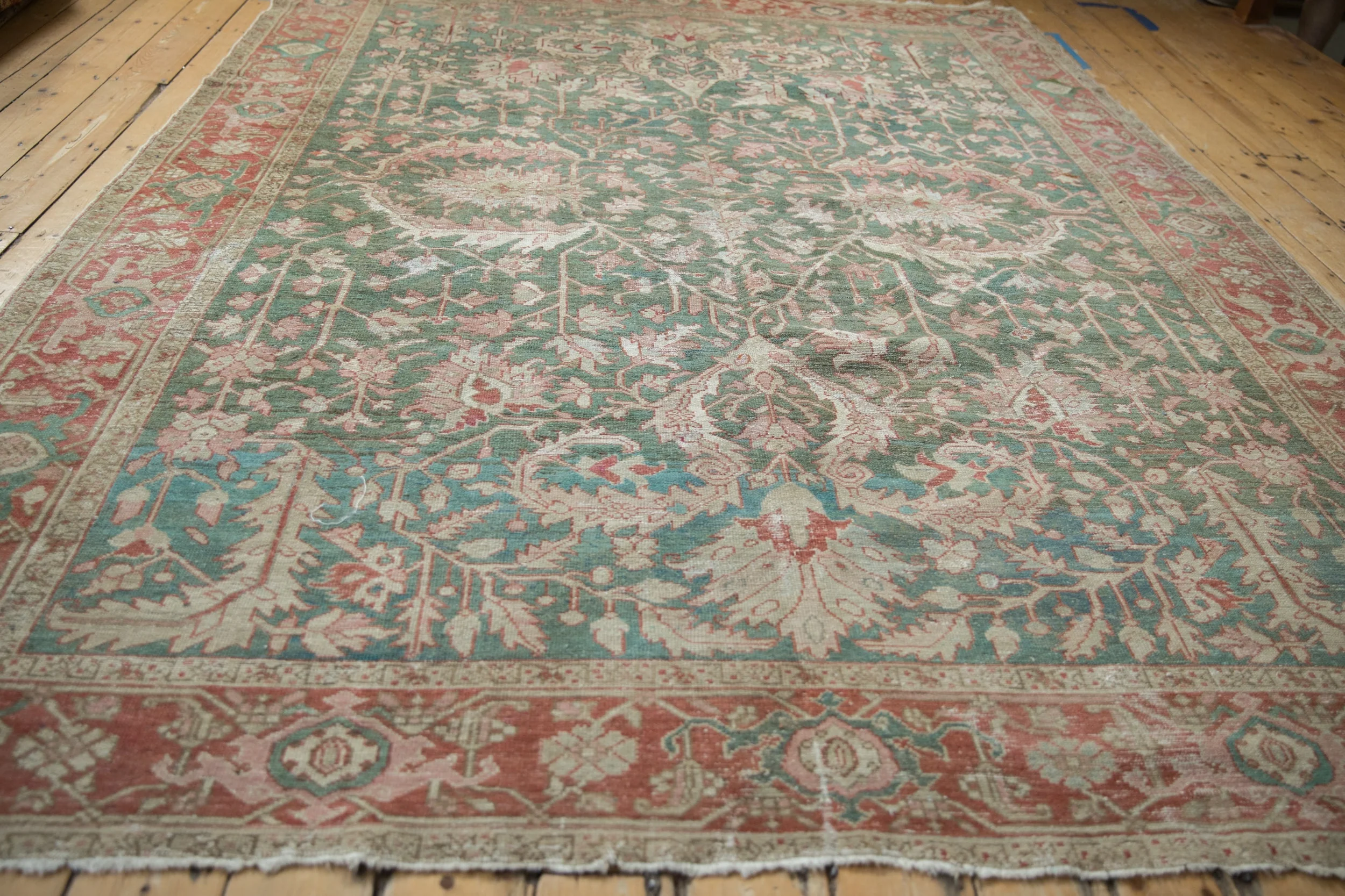 RESERVED 8x10.5 Vintage Distressed Karaja Carpet - Image 8