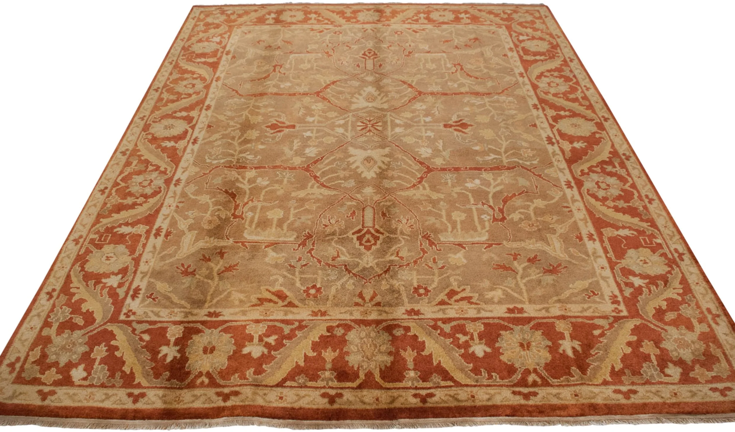8x10 New Gold Wash Indian Oushak Design Carpet - Image 3