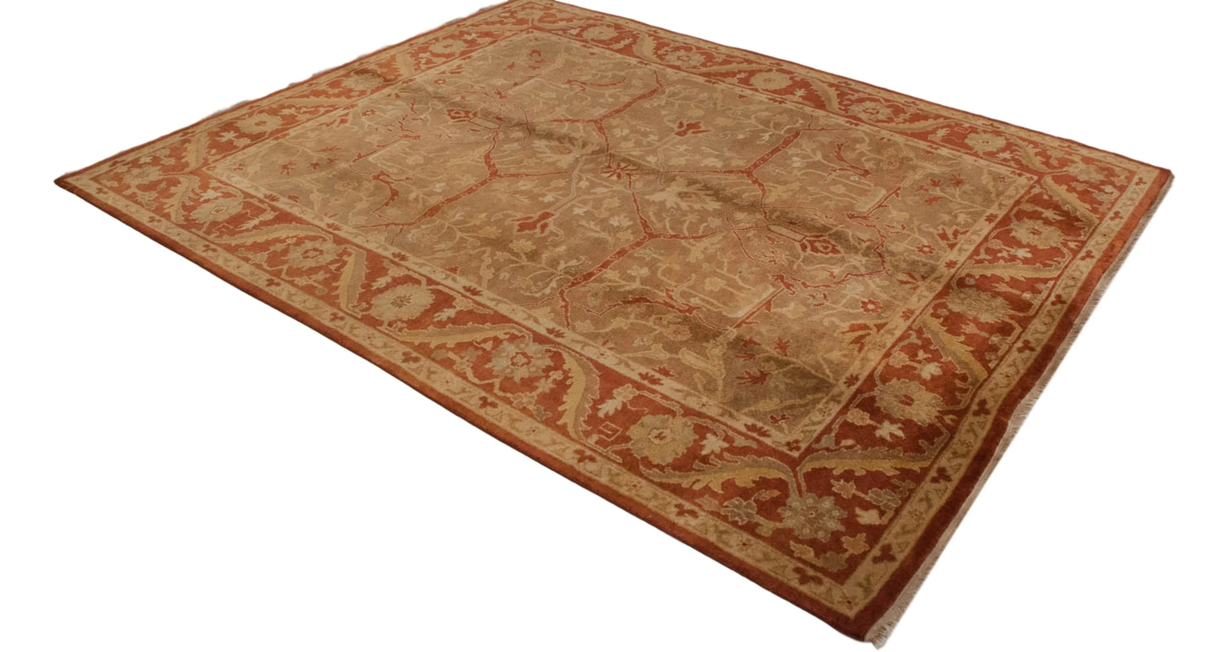 8x10 New Gold Wash Indian Oushak Design Carpet - Image 6