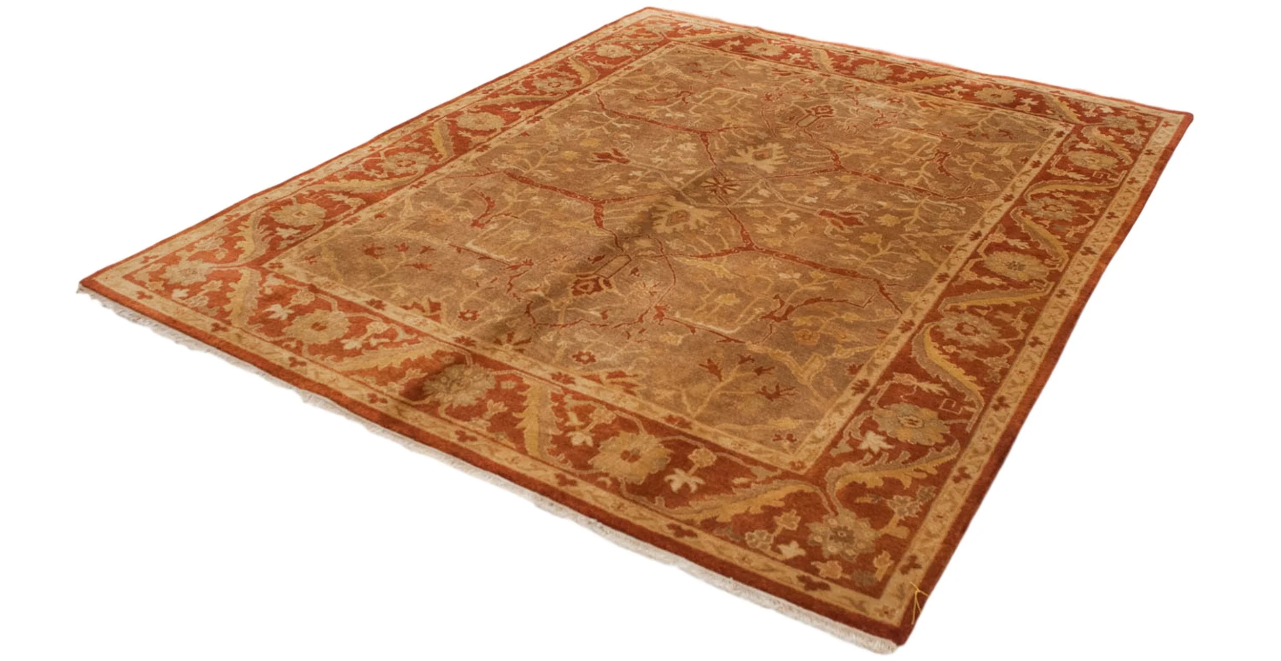 8x10 New Gold Wash Indian Oushak Design Carpet - Image 7