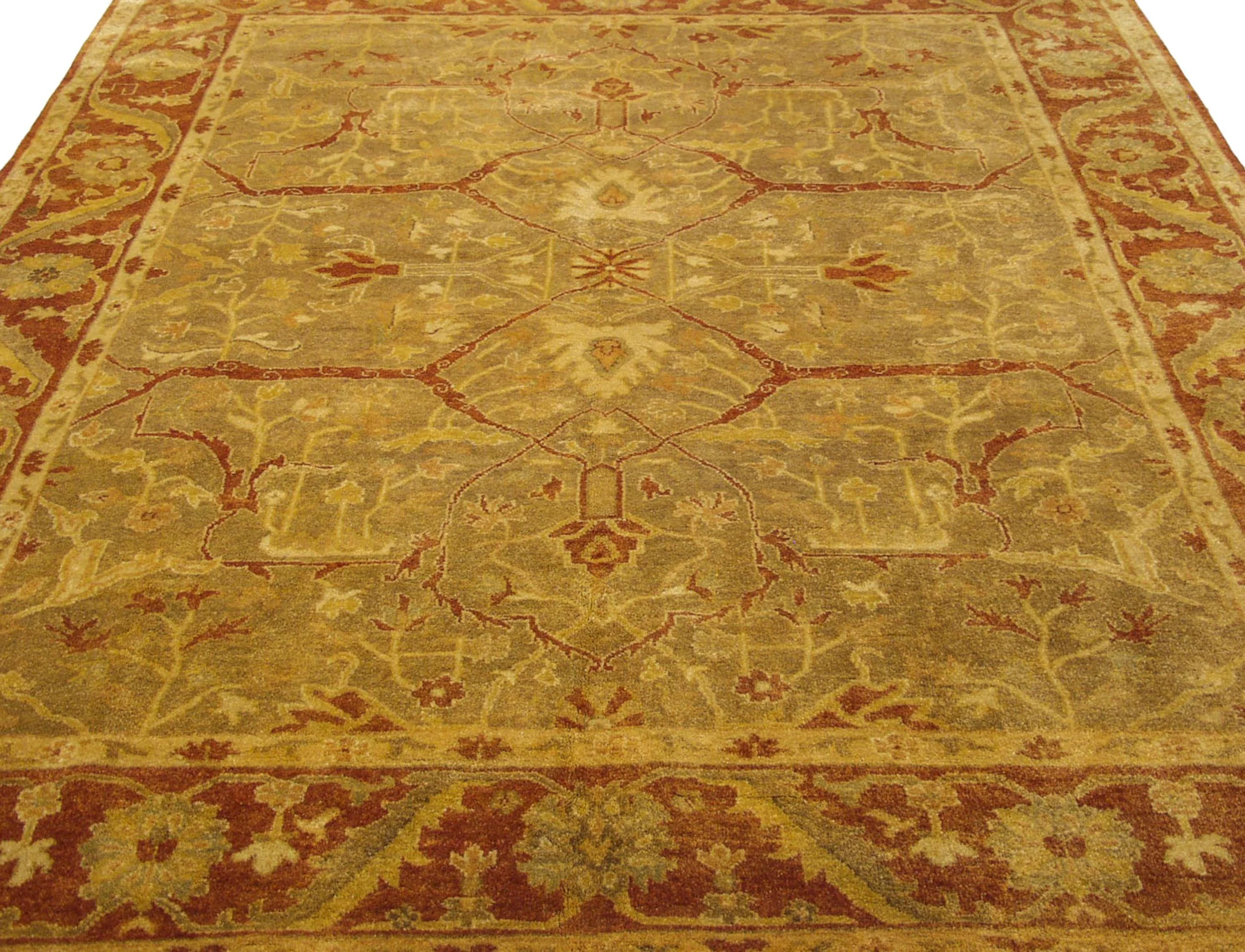 8x10 New Gold Wash Indian Oushak Design Carpet - Image 2