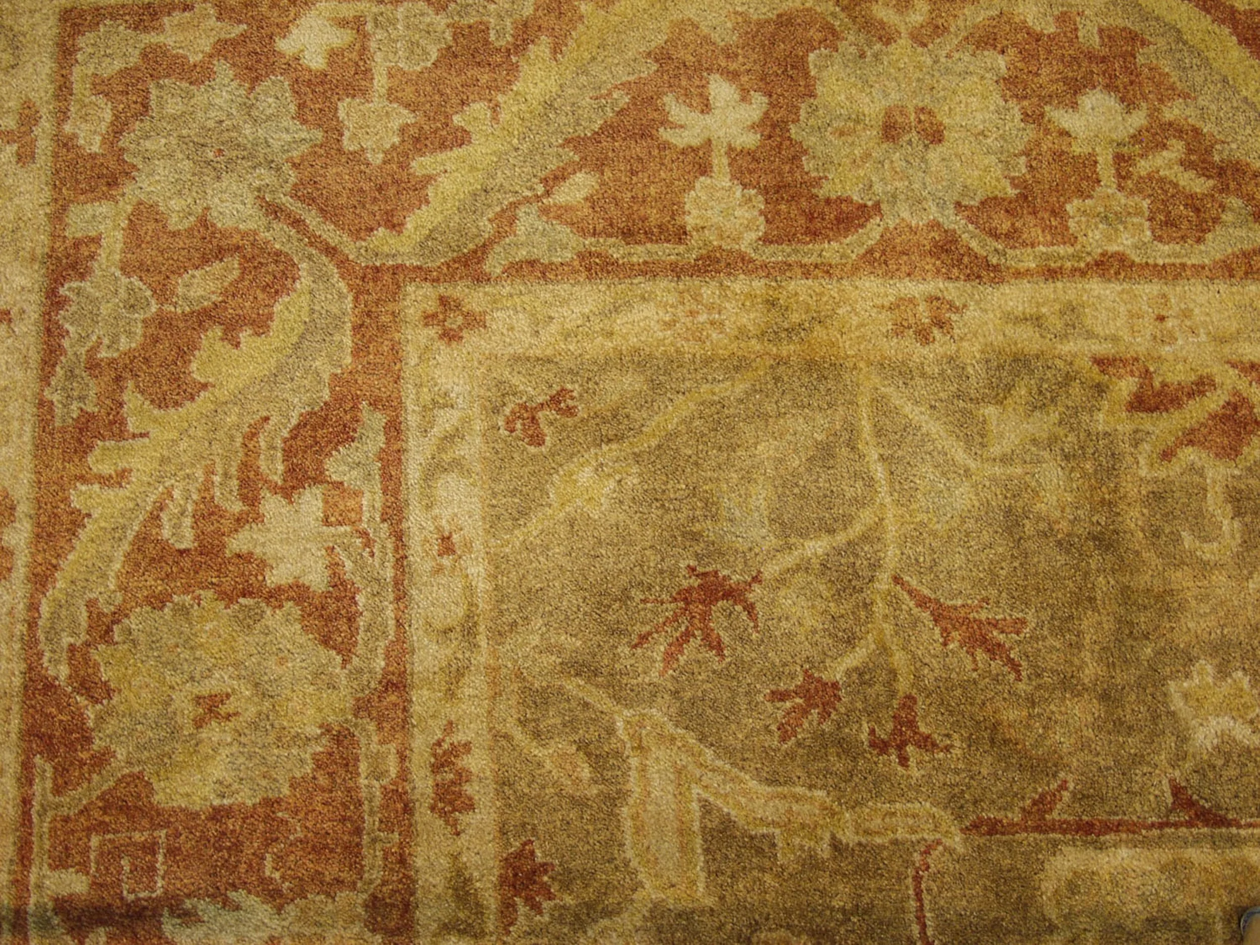 8x10 New Gold Wash Indian Oushak Design Carpet - Image 3