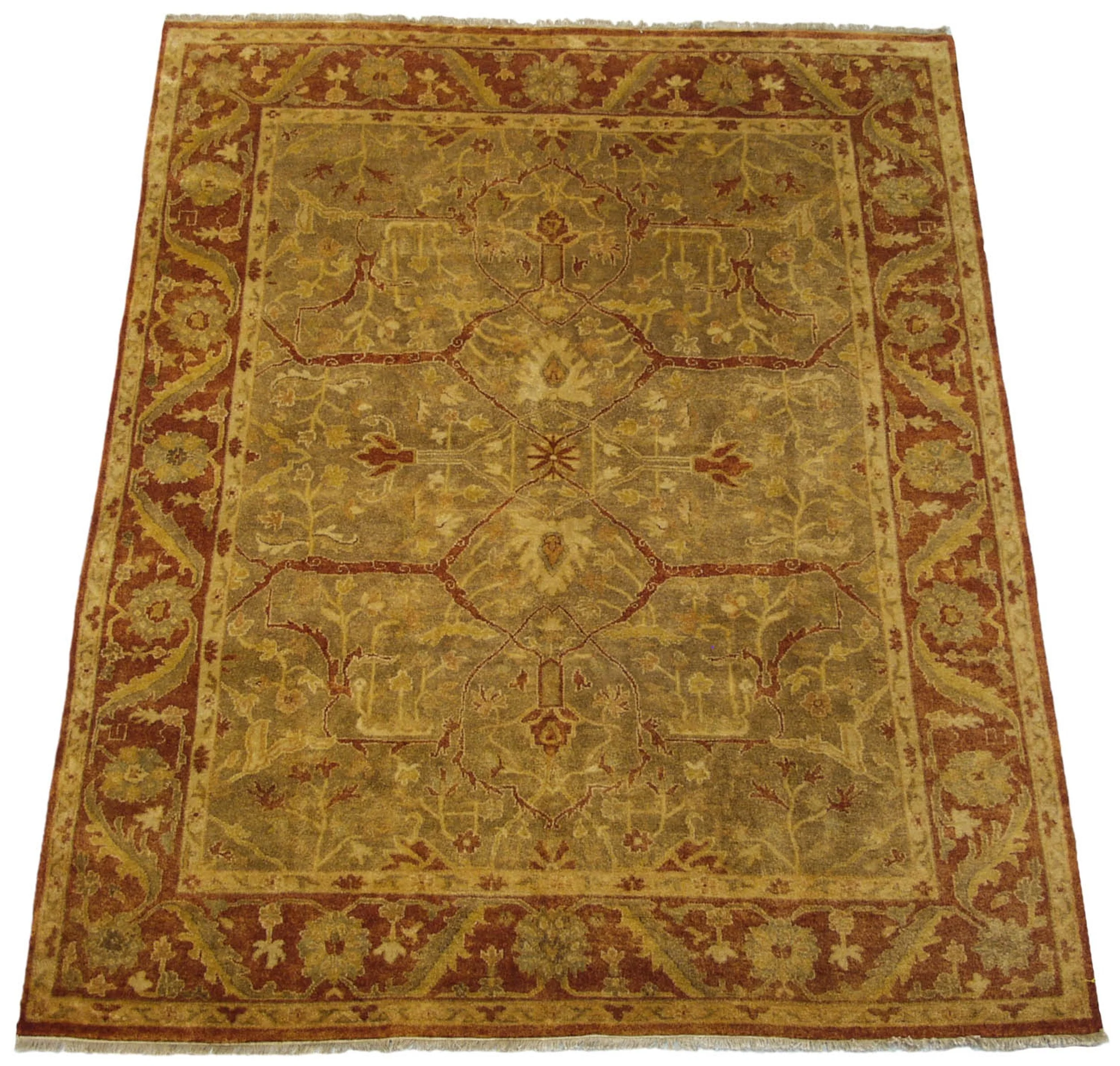 8x10 New Gold Wash Indian Oushak Design Carpet - Image 4