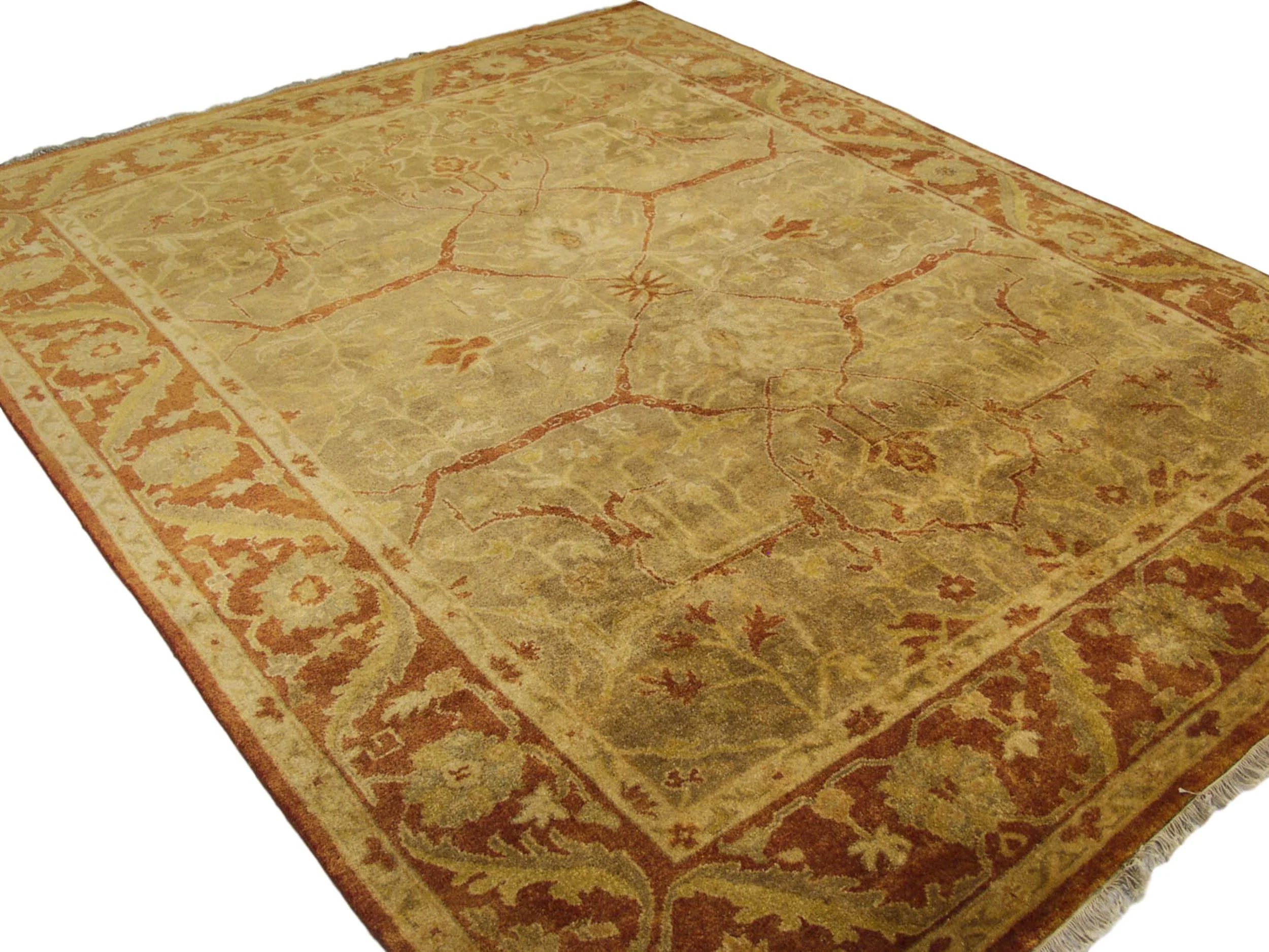 8x10 New Gold Wash Indian Oushak Design Carpet - Image 5