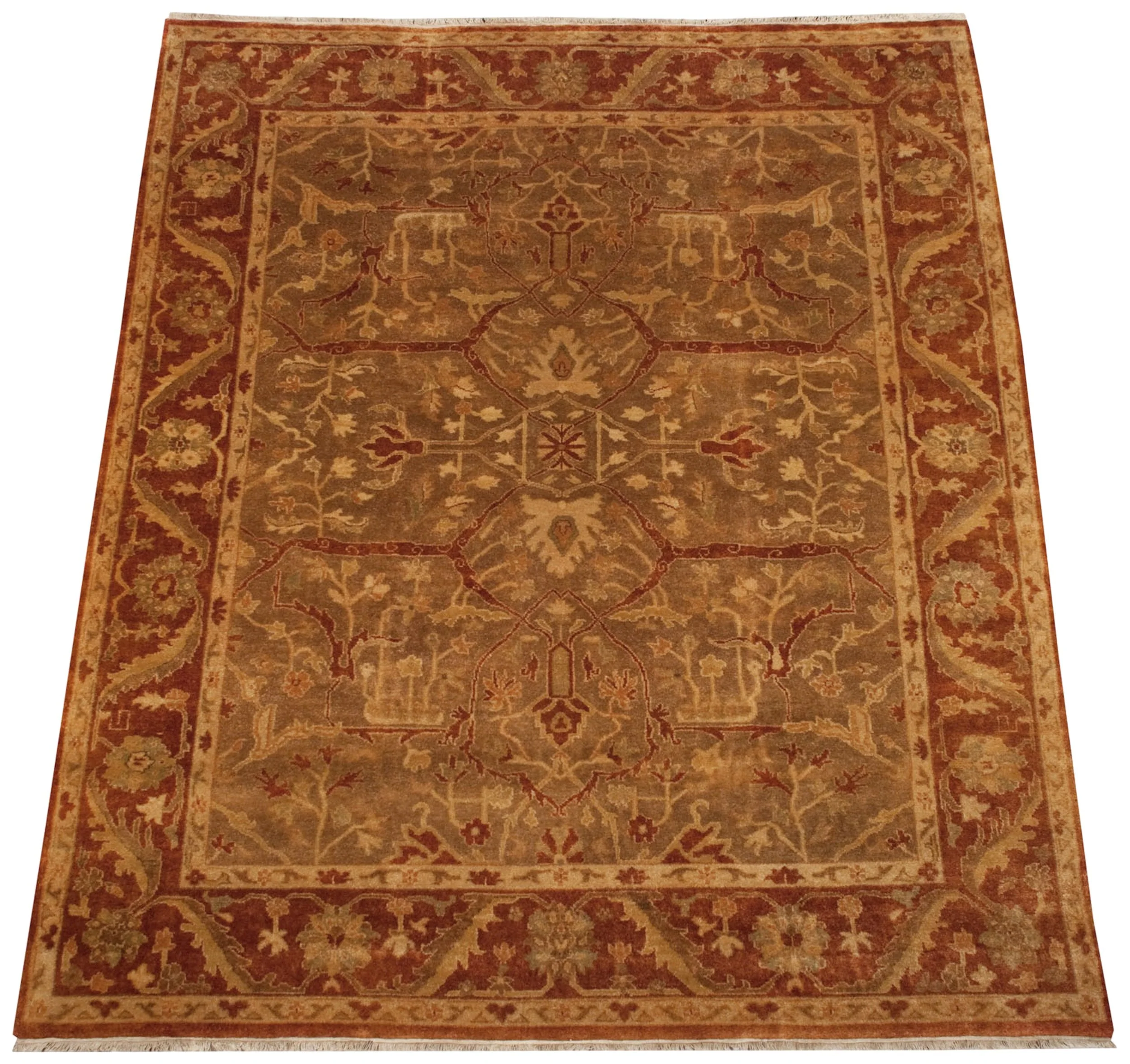 8x10 New Gold Wash Indian Oushak Design Carpet - Image 2