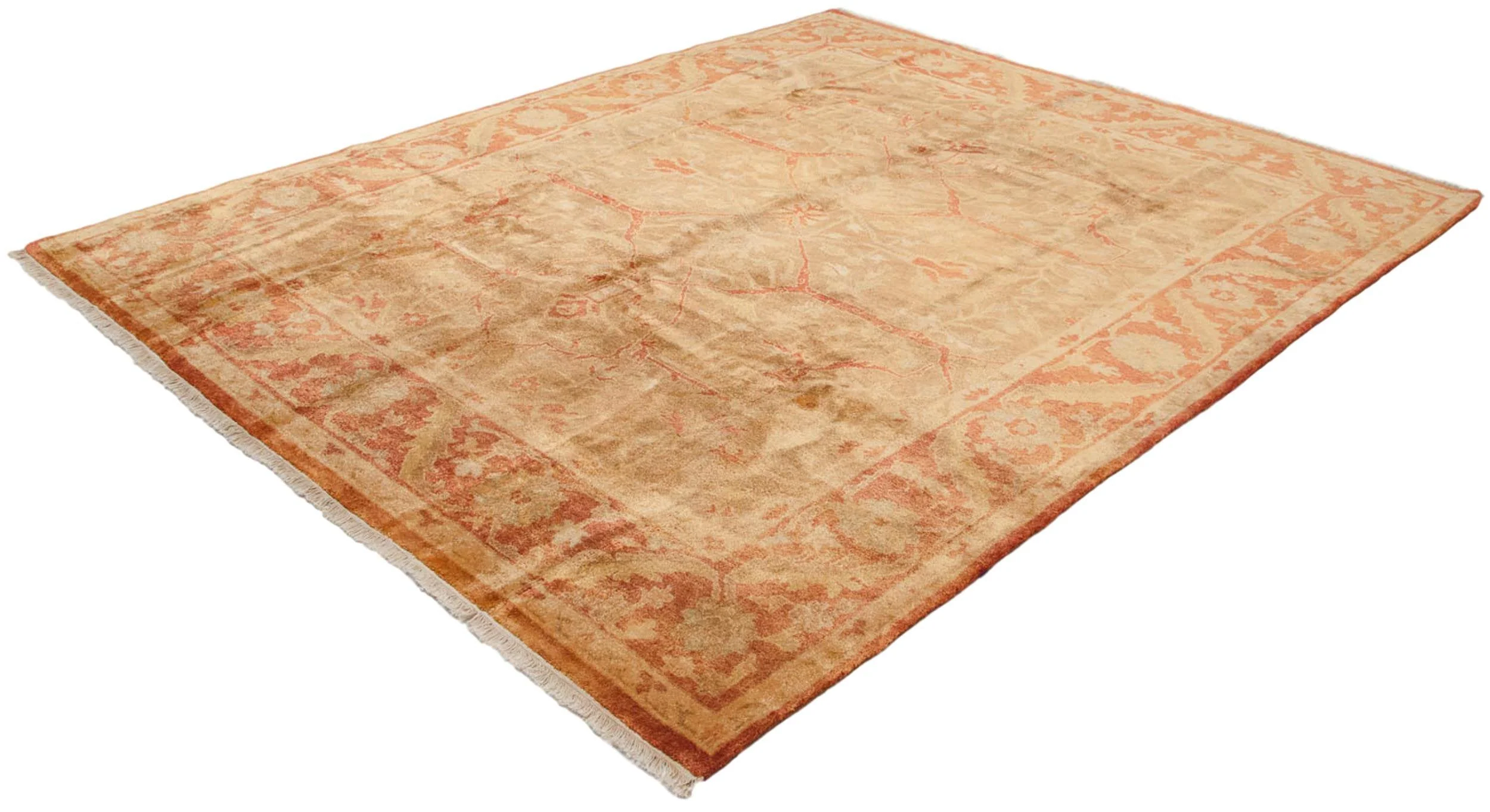 8x10 New Gold Wash Indian Oushak Design Carpet - Image 11