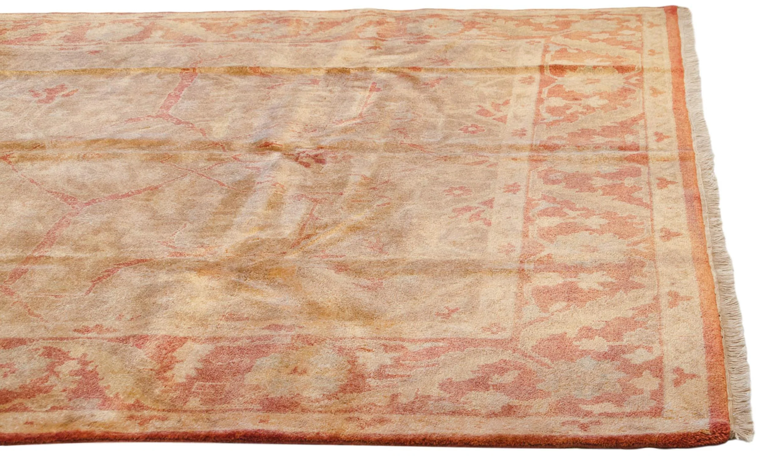 8x10 New Gold Wash Indian Oushak Design Carpet - Image 12