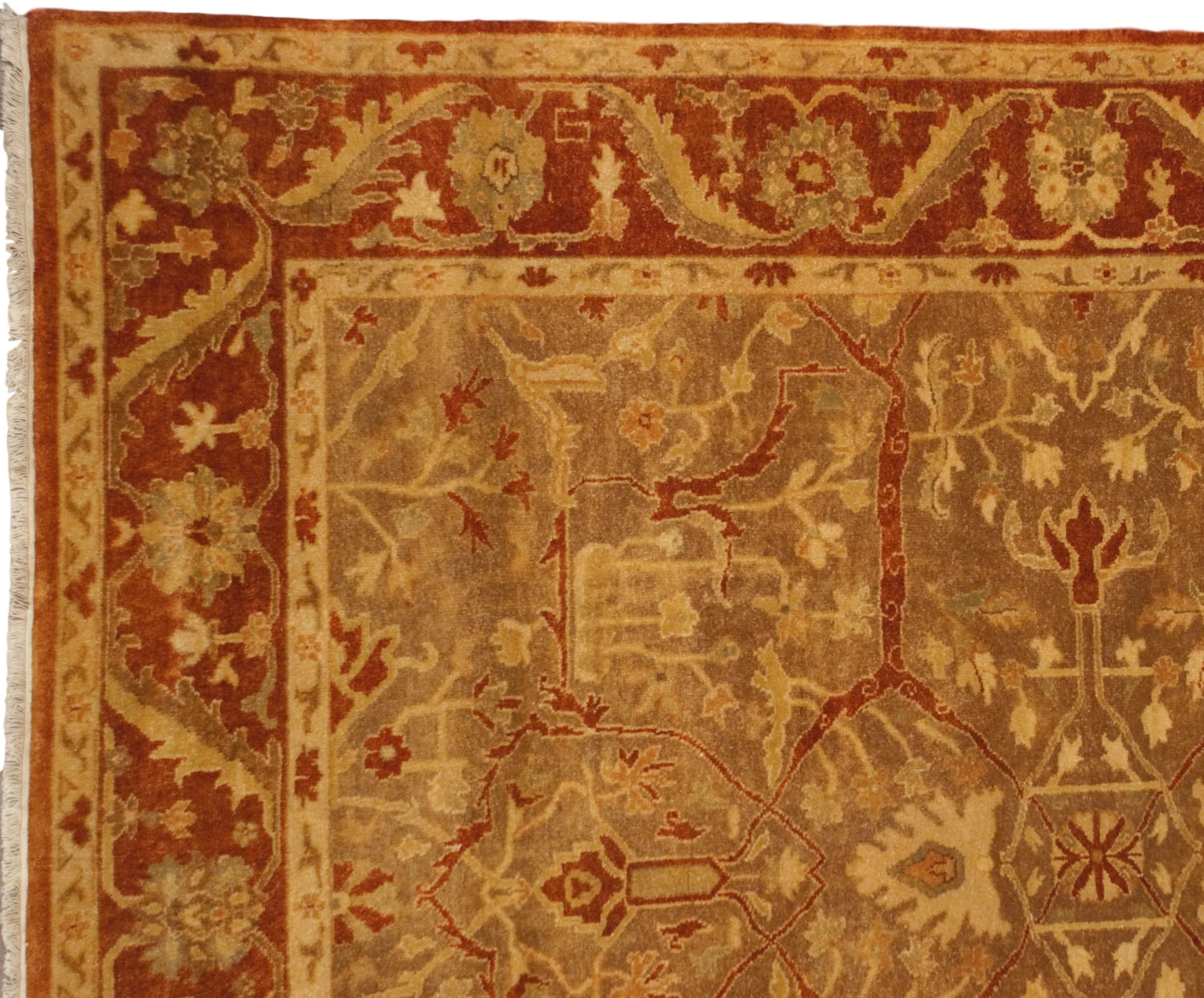 8x10 New Gold Wash Indian Oushak Design Carpet - Image 3