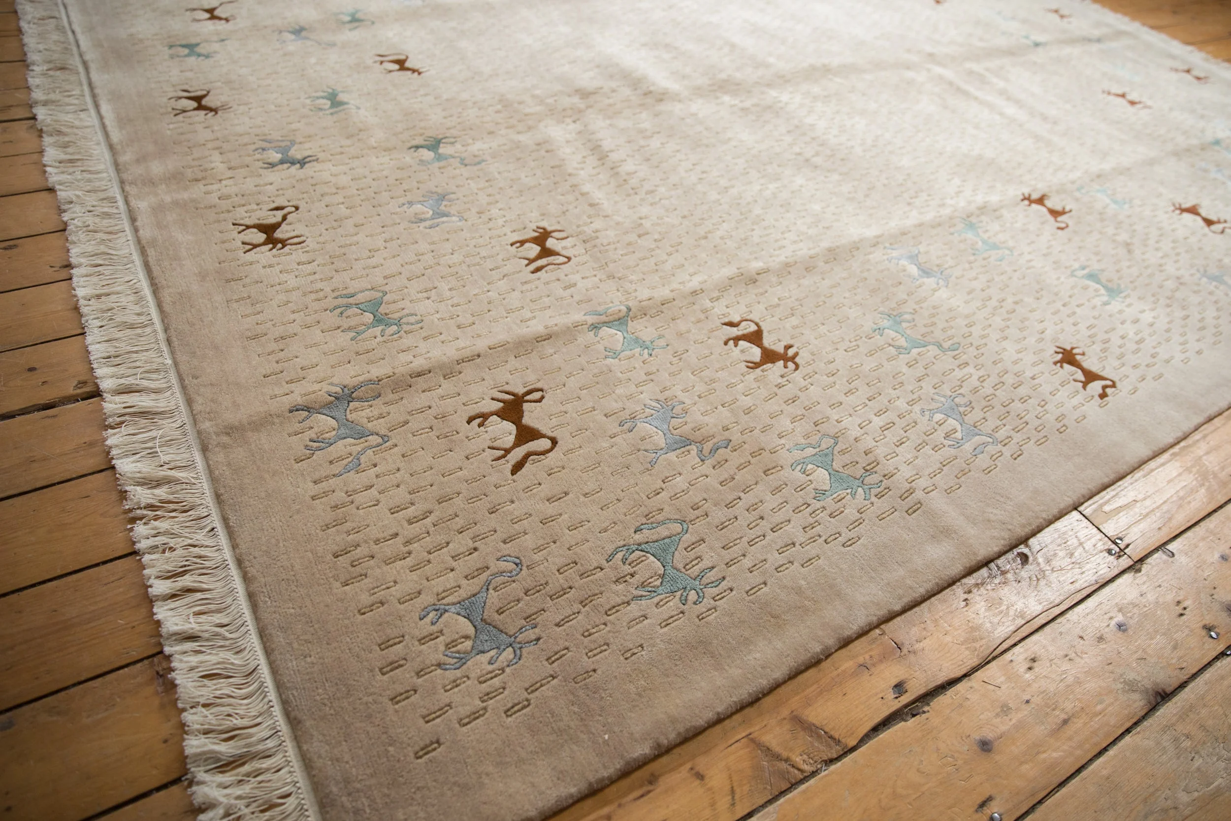 8x10 New Indian Folk Art Design Carpet - Image 3