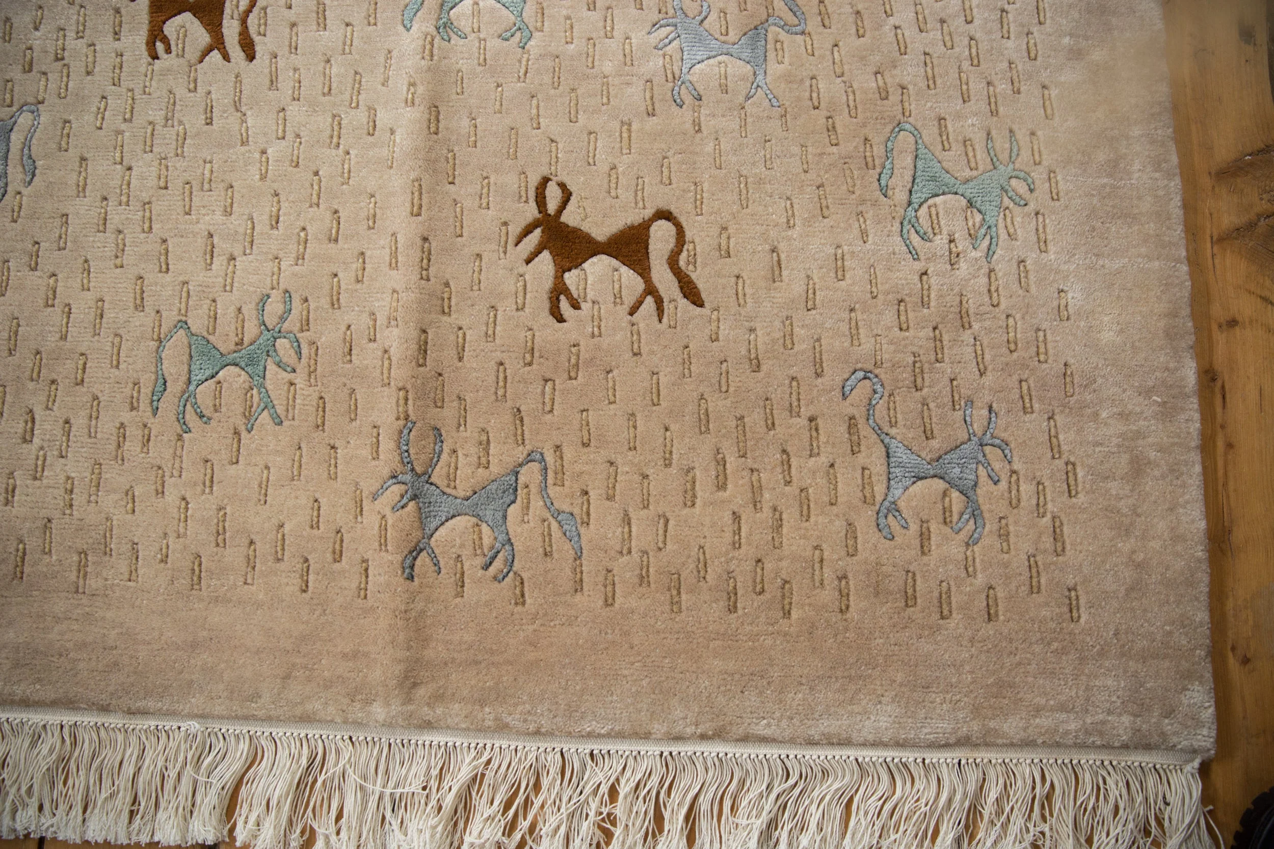 8x10 New Indian Folk Art Design Carpet - Image 4