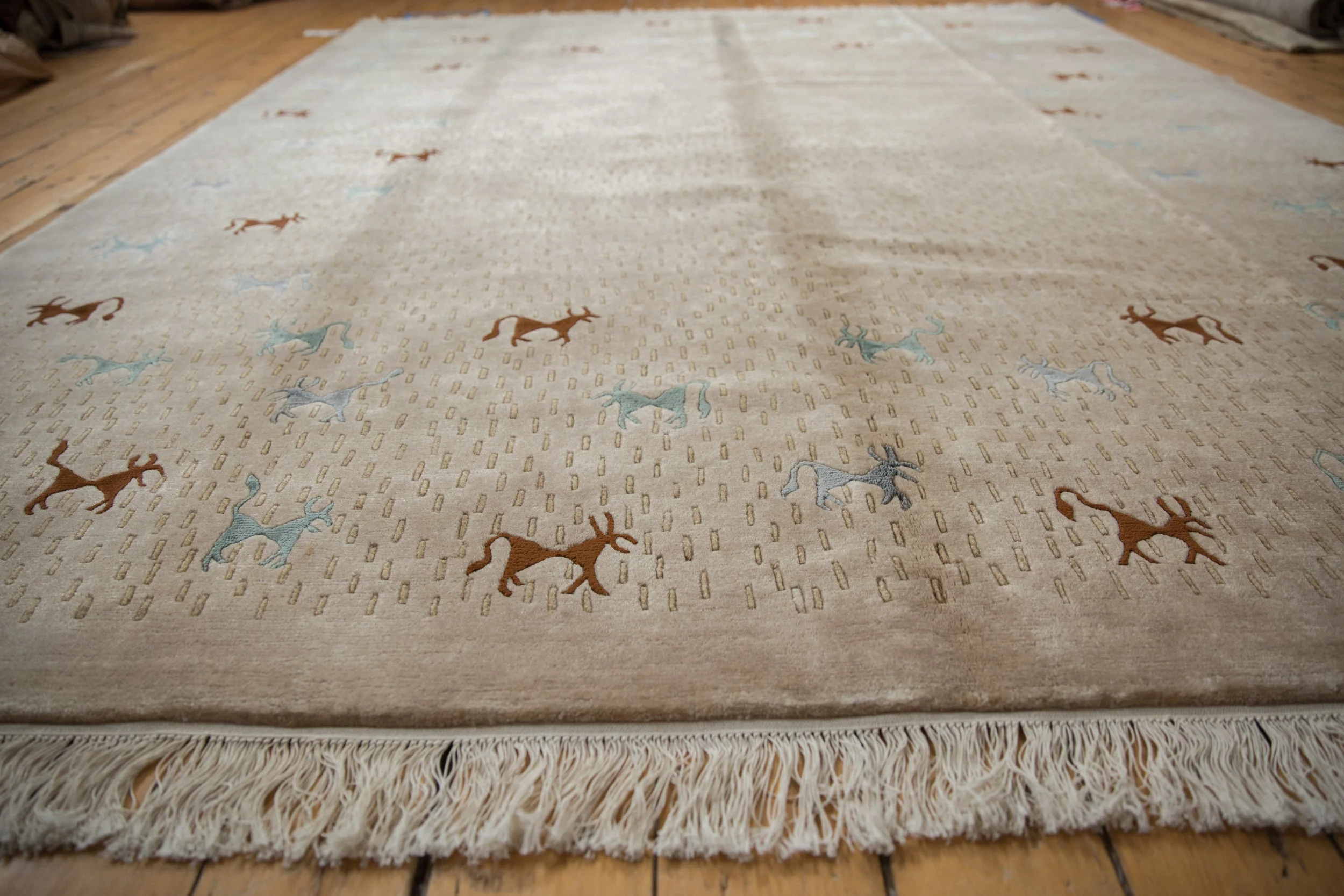 8x10 New Indian Folk Art Design Carpet - Image 5