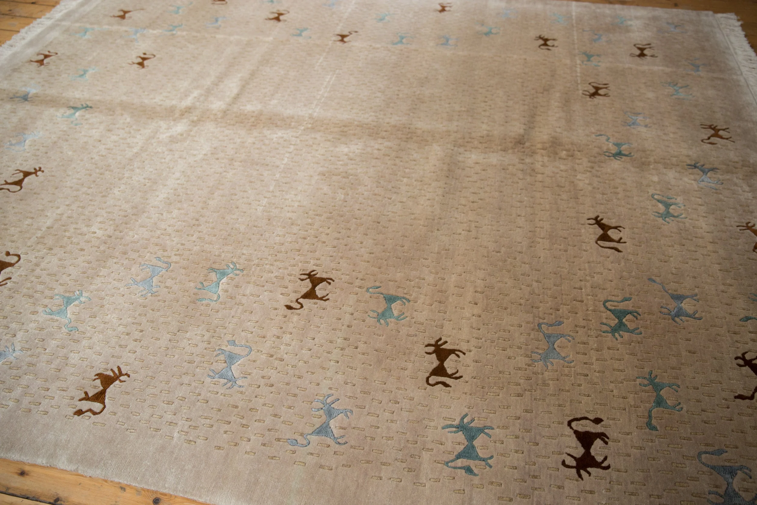 8x10 New Indian Folk Art Design Carpet - Image 7