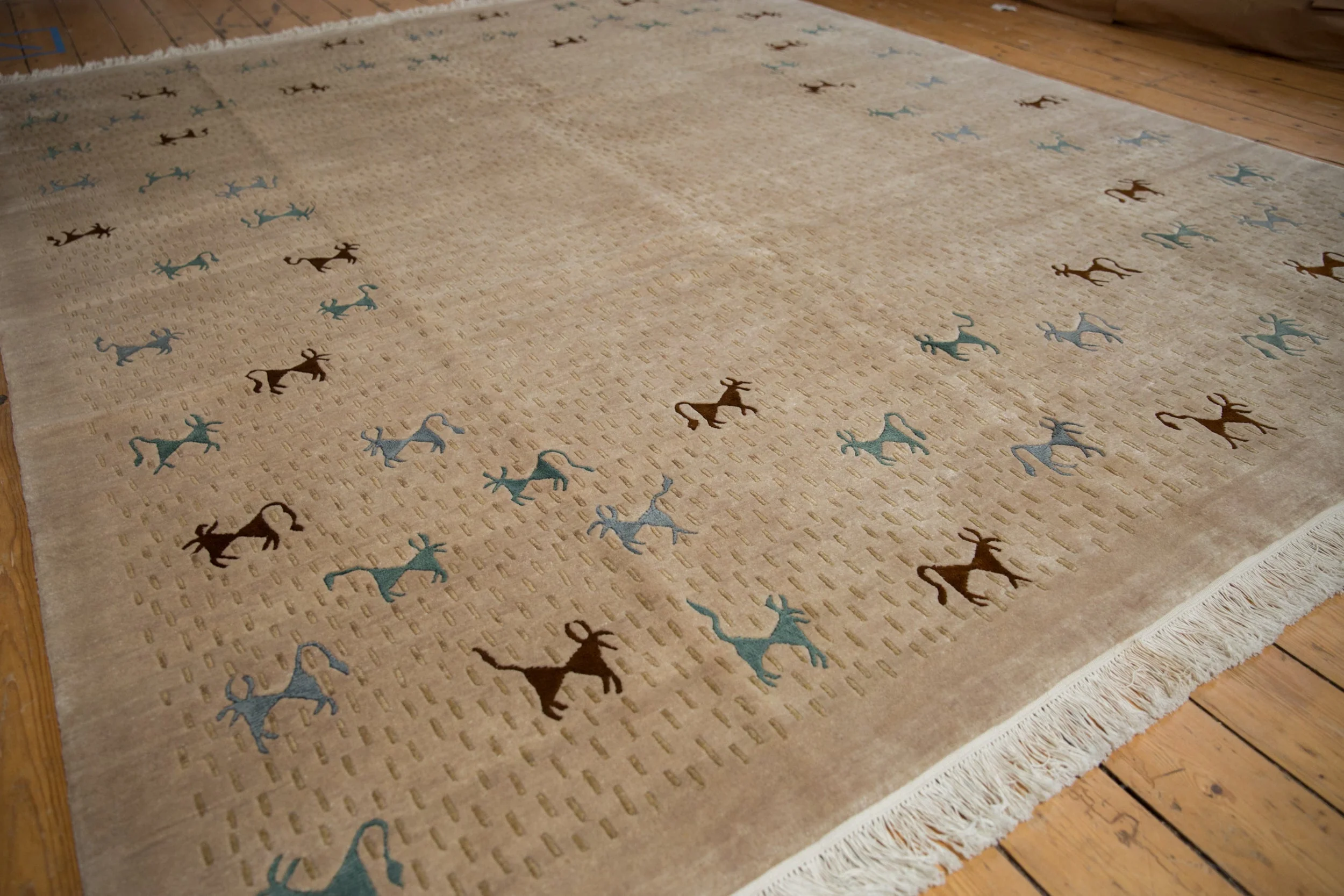 8x10 New Indian Folk Art Design Carpet - Image 8