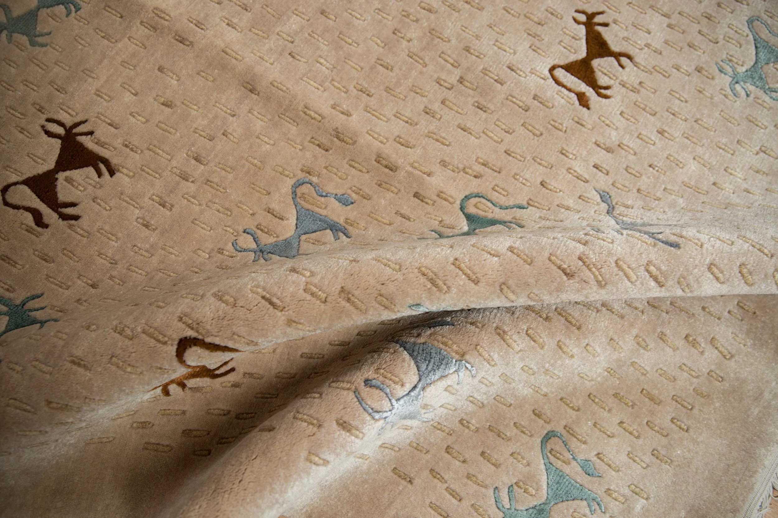 8x10 New Indian Folk Art Design Carpet - Image 9