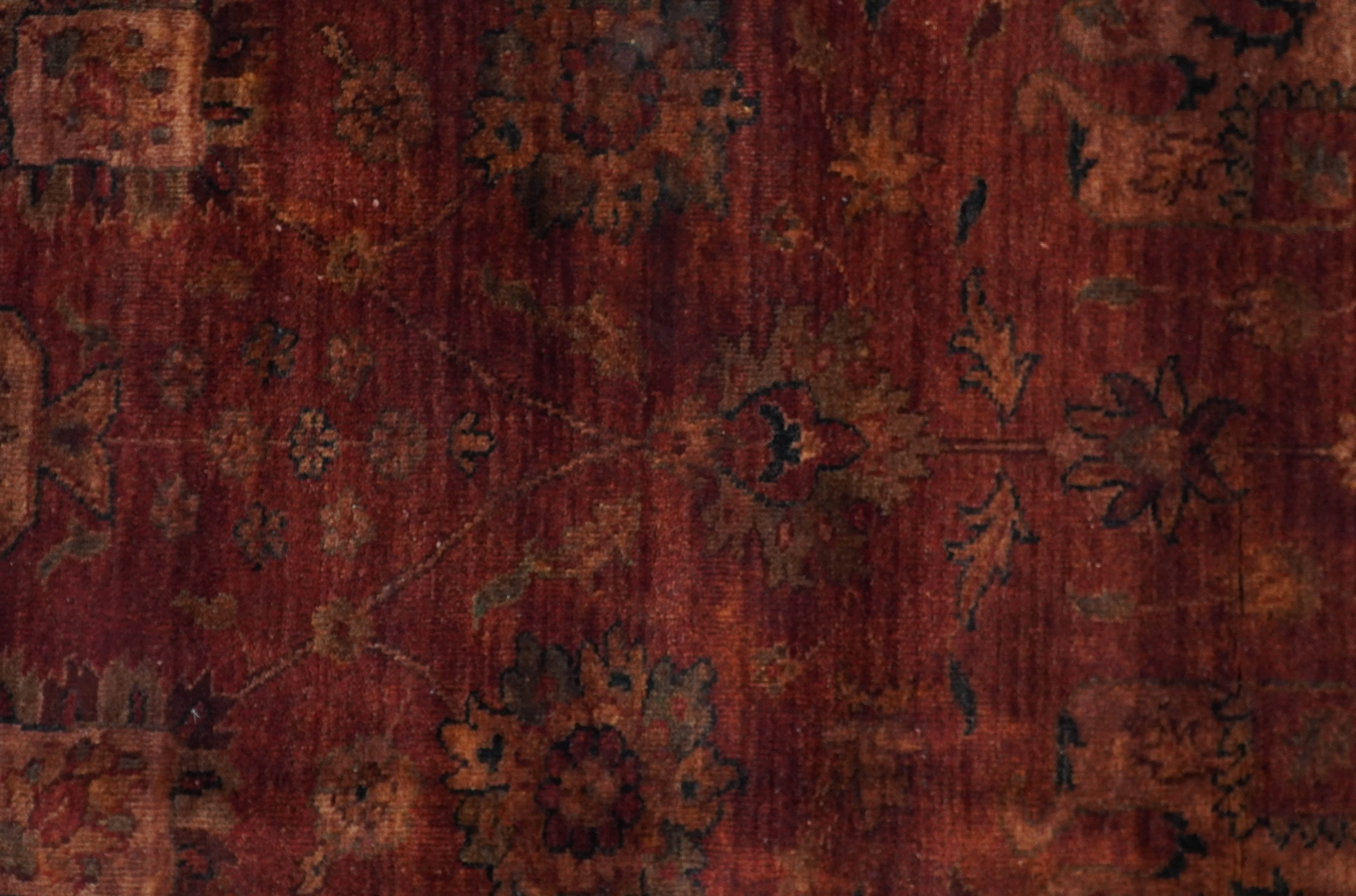 8x10 Traditional Overdyed Red And Black Hand Knotted Wool Area Rug - Image 7