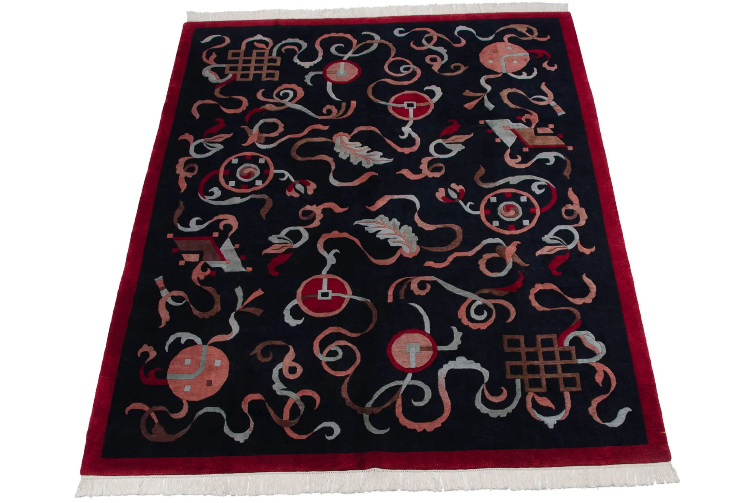 8x10 Vintage Contemporary Indian Peking Design Carpet - Image 10
