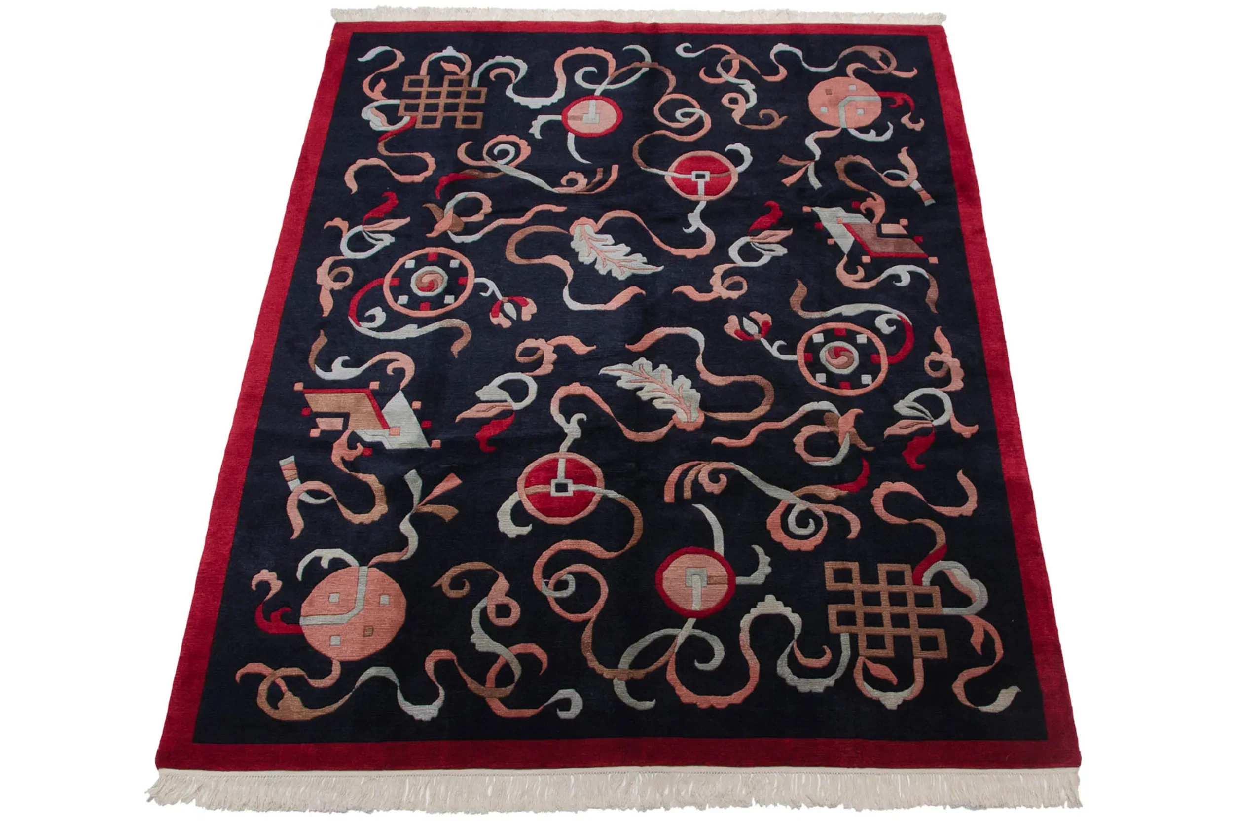 8x10 Vintage Contemporary Indian Peking Design Carpet - Image 11