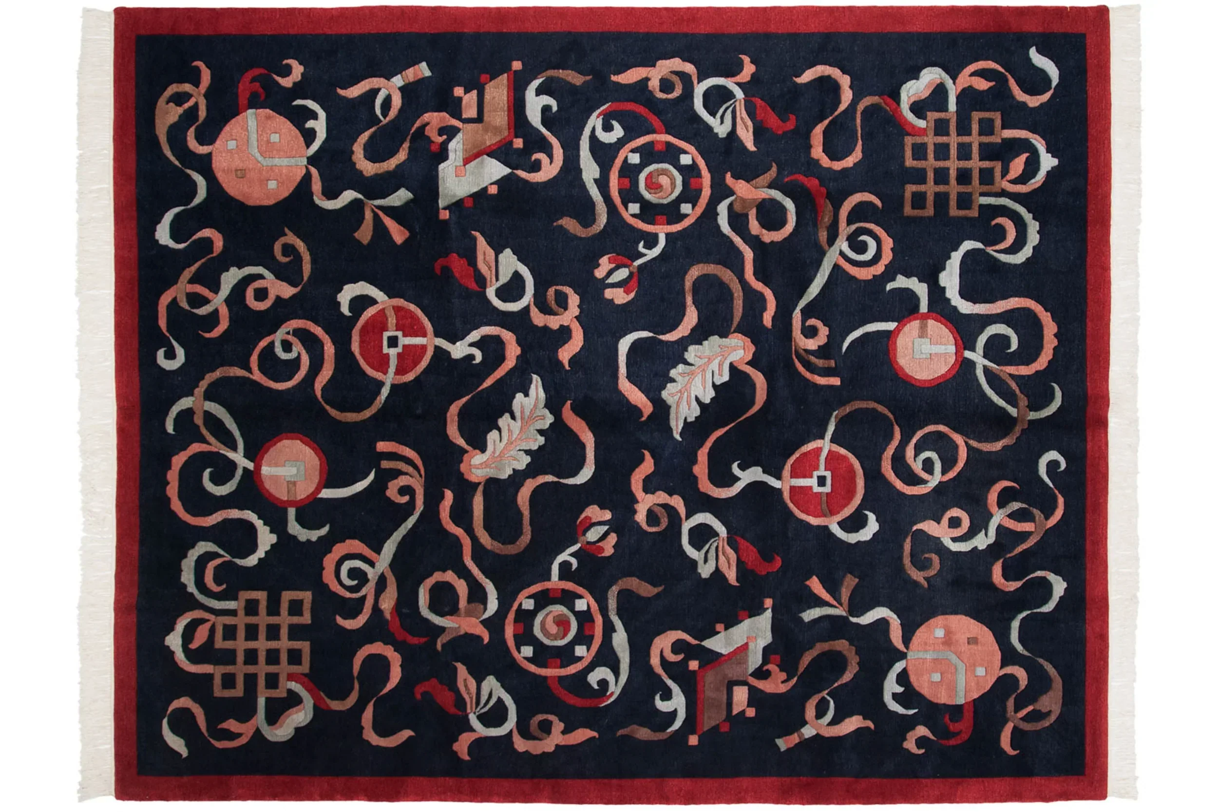 8x10 Vintage Contemporary Indian Peking Design Carpet - Image 14