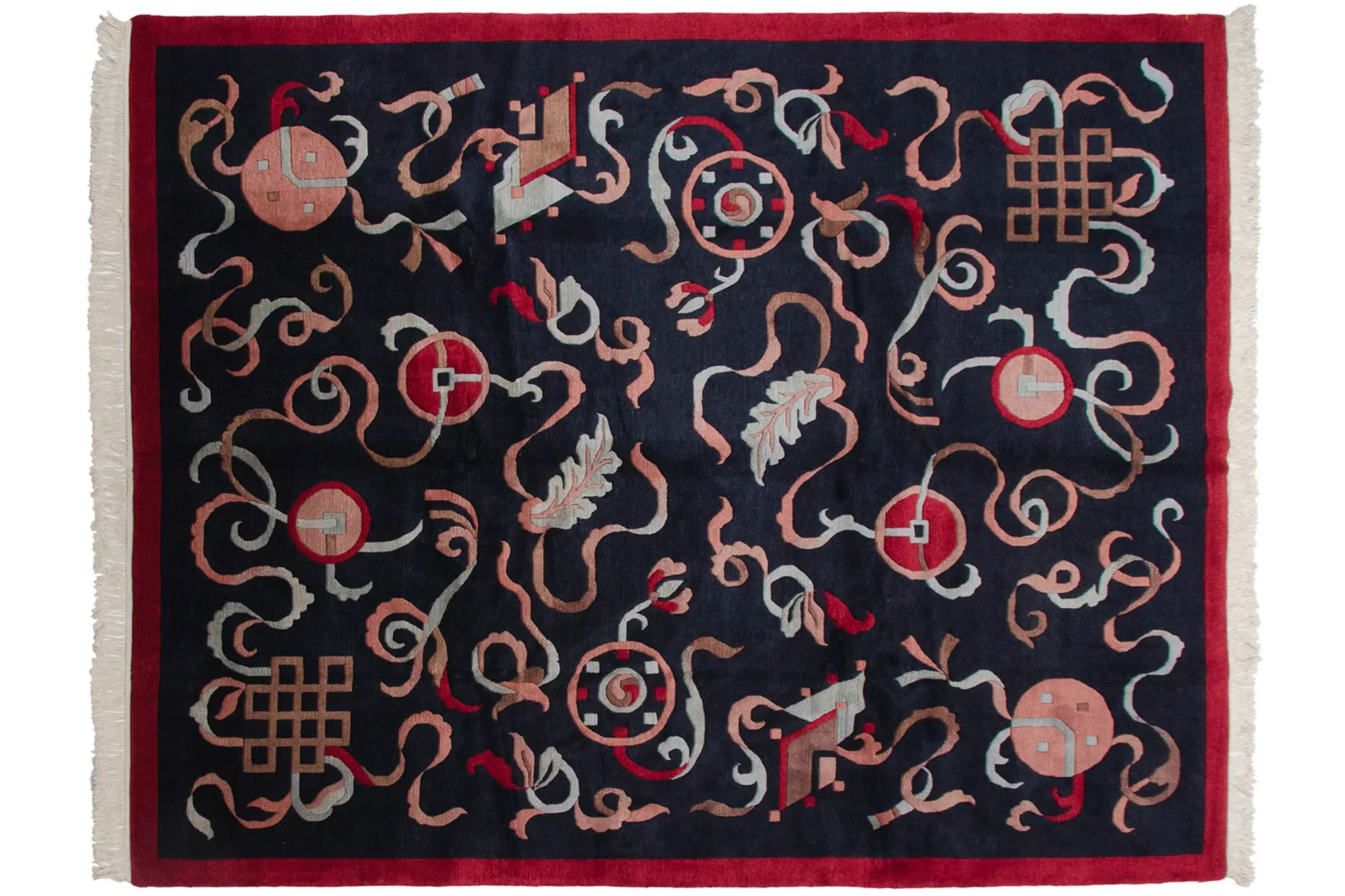 8x10 Vintage Contemporary Indian Peking Design Carpet - Image 3