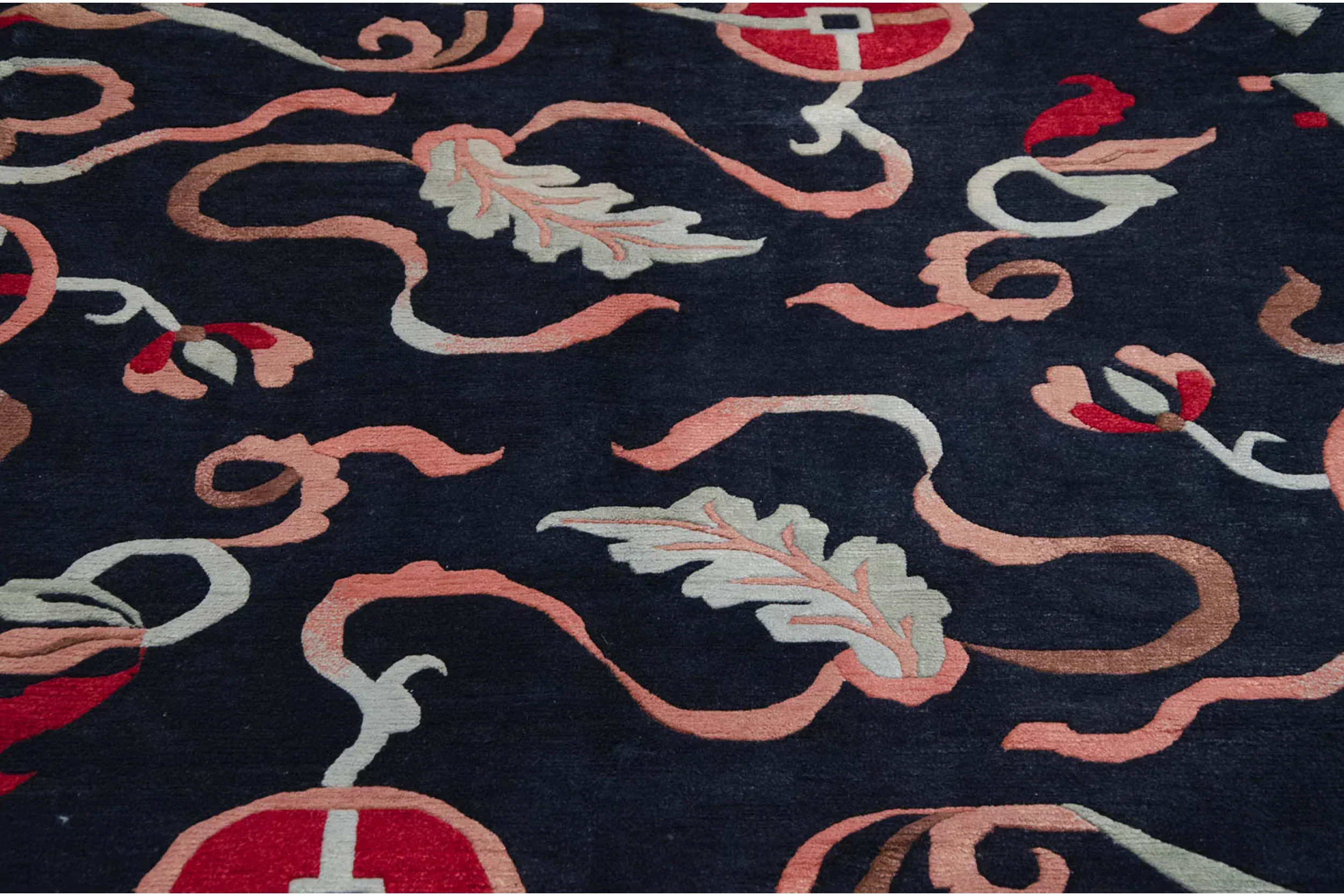 8x10 Vintage Contemporary Indian Peking Design Carpet - Image 8