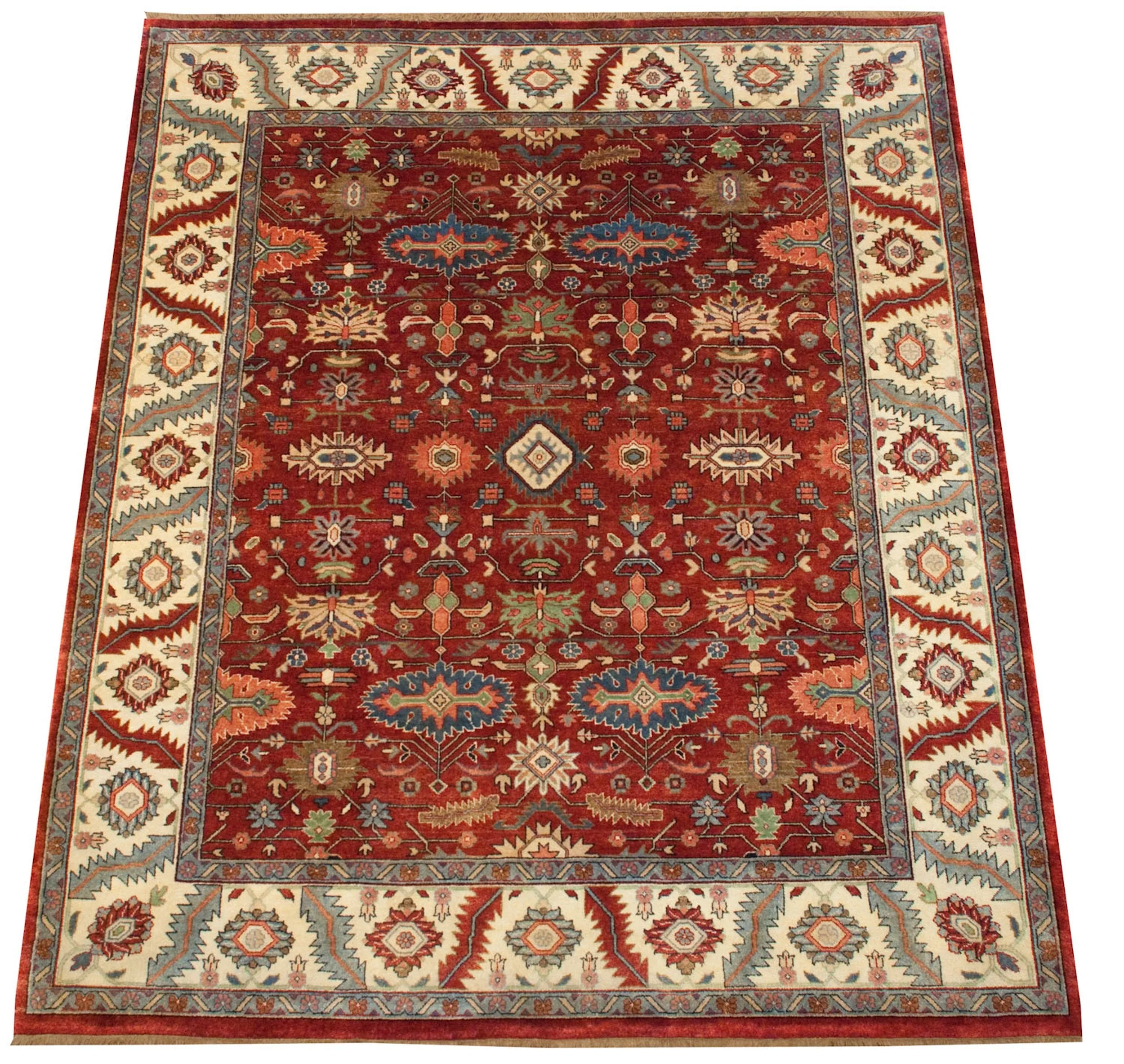 8x10 Vintage Indian Heriz Design Carpet - Image 2