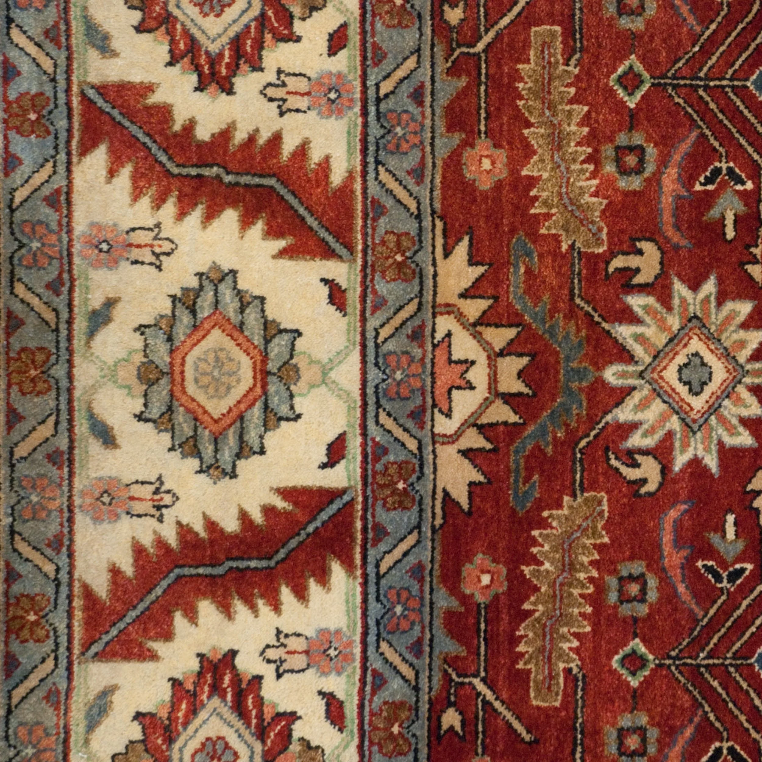 8x10 Vintage Indian Heriz Design Carpet - Image 4