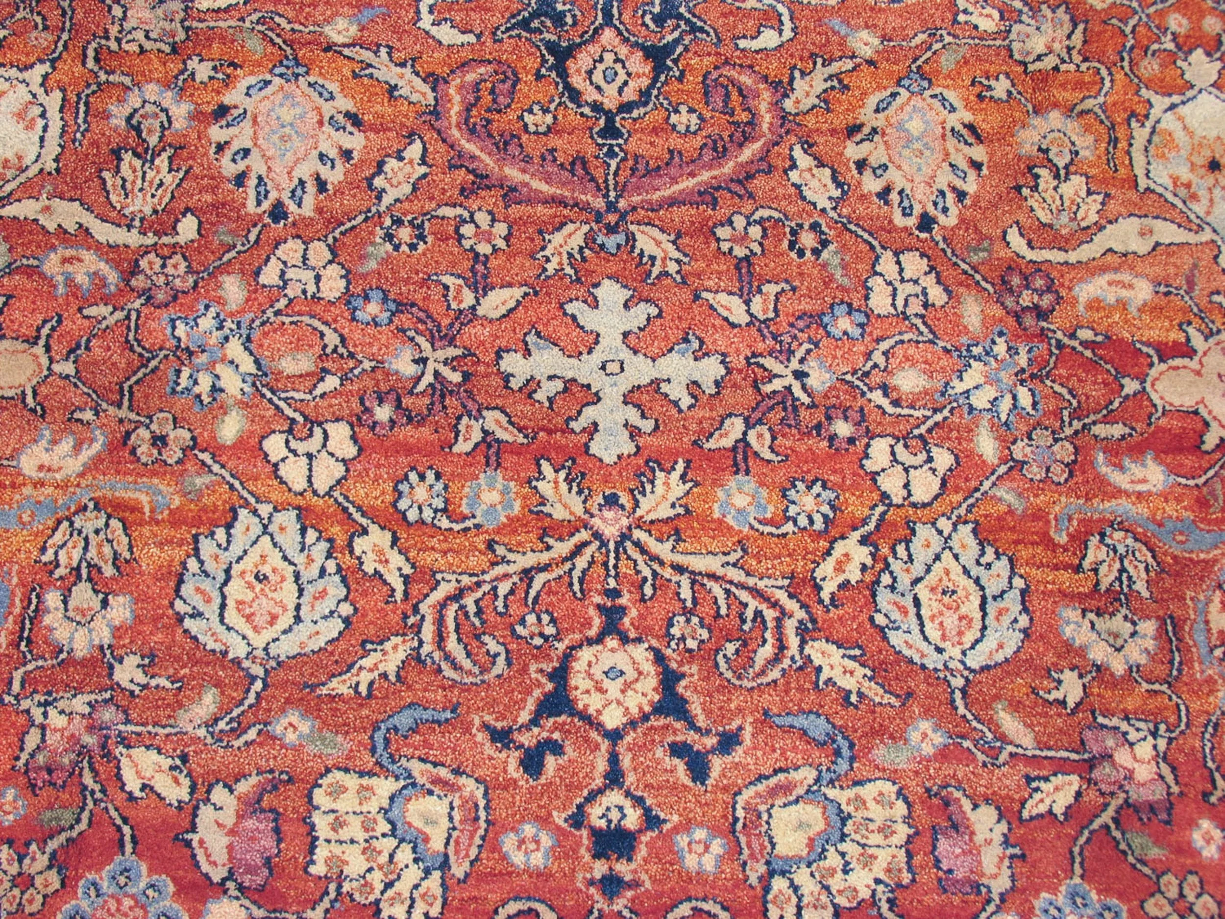 8x10 Vintage Indian Mahal Design Carpet - Image 6