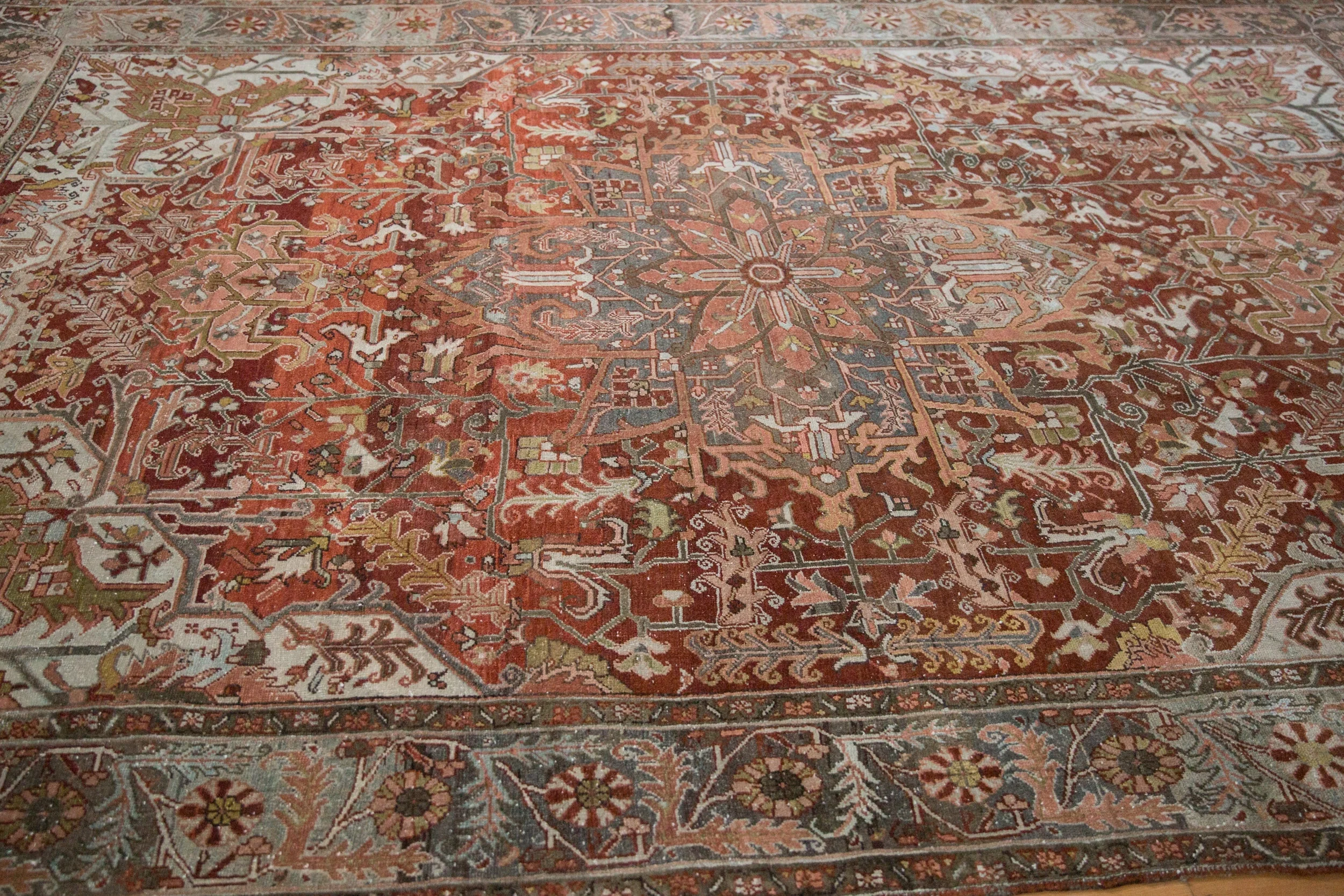 8x11.5 Vintage Distressed Ahar Carpet - Image 7