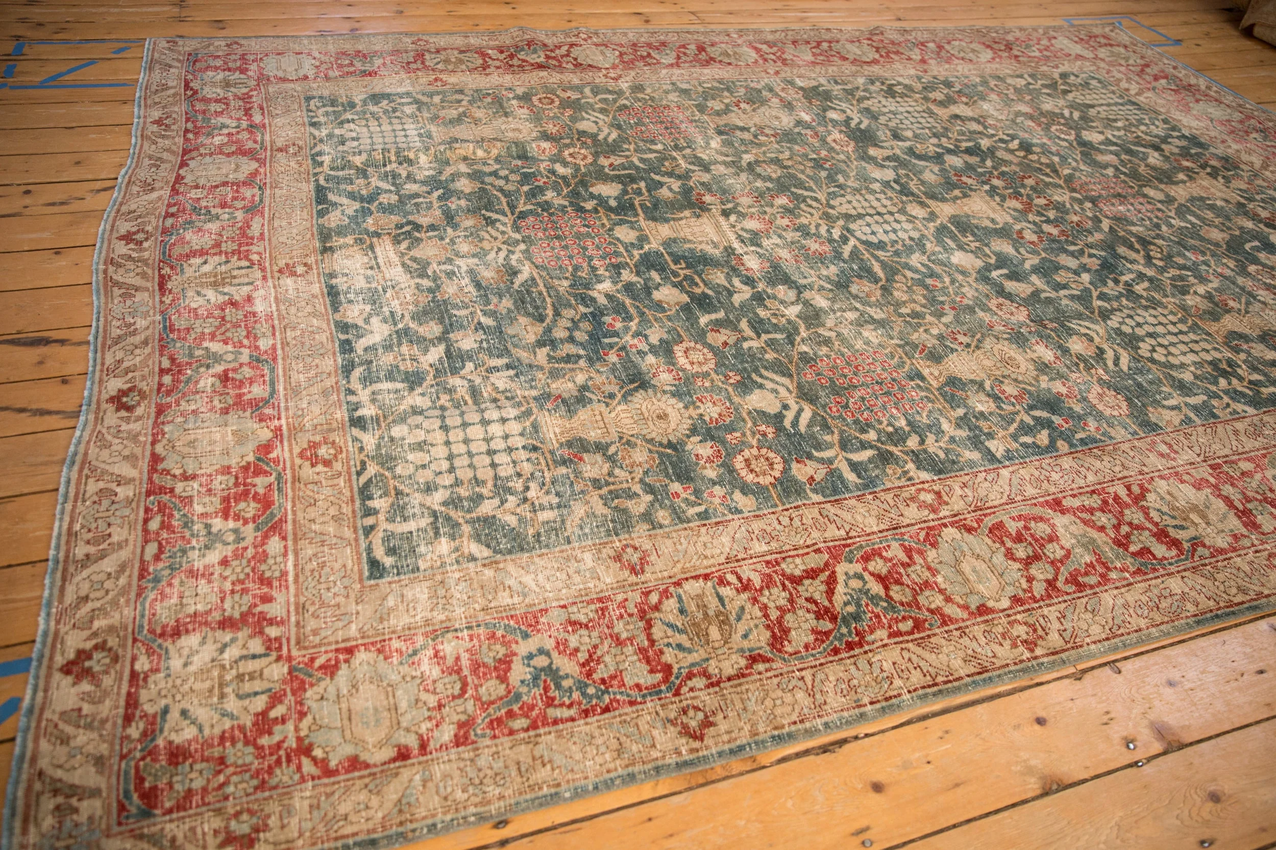 8x11.5 Vintage Distressed Tabriz Carpet - Image 12