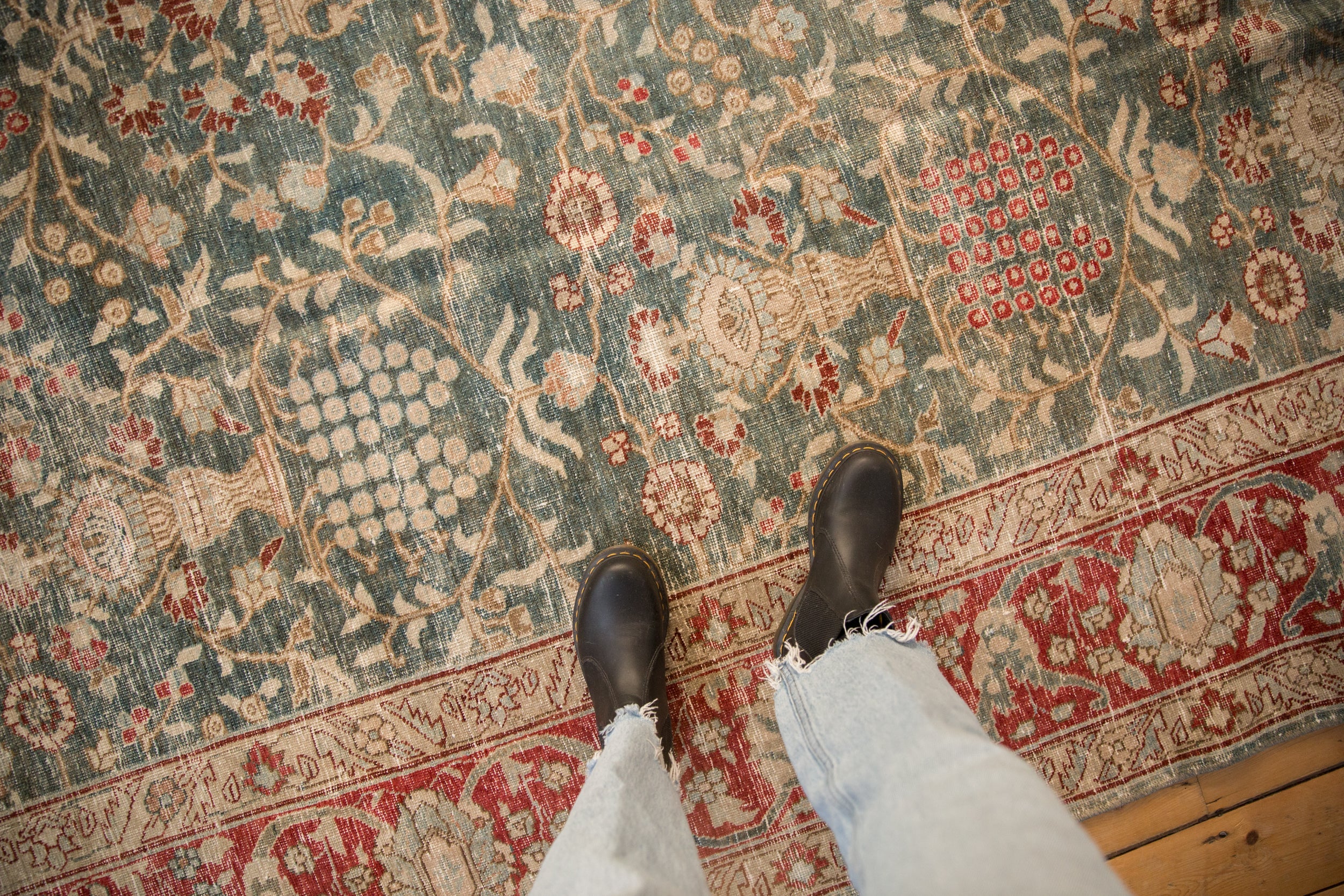 8x11.5 Vintage Distressed Tabriz Carpet - Image 2