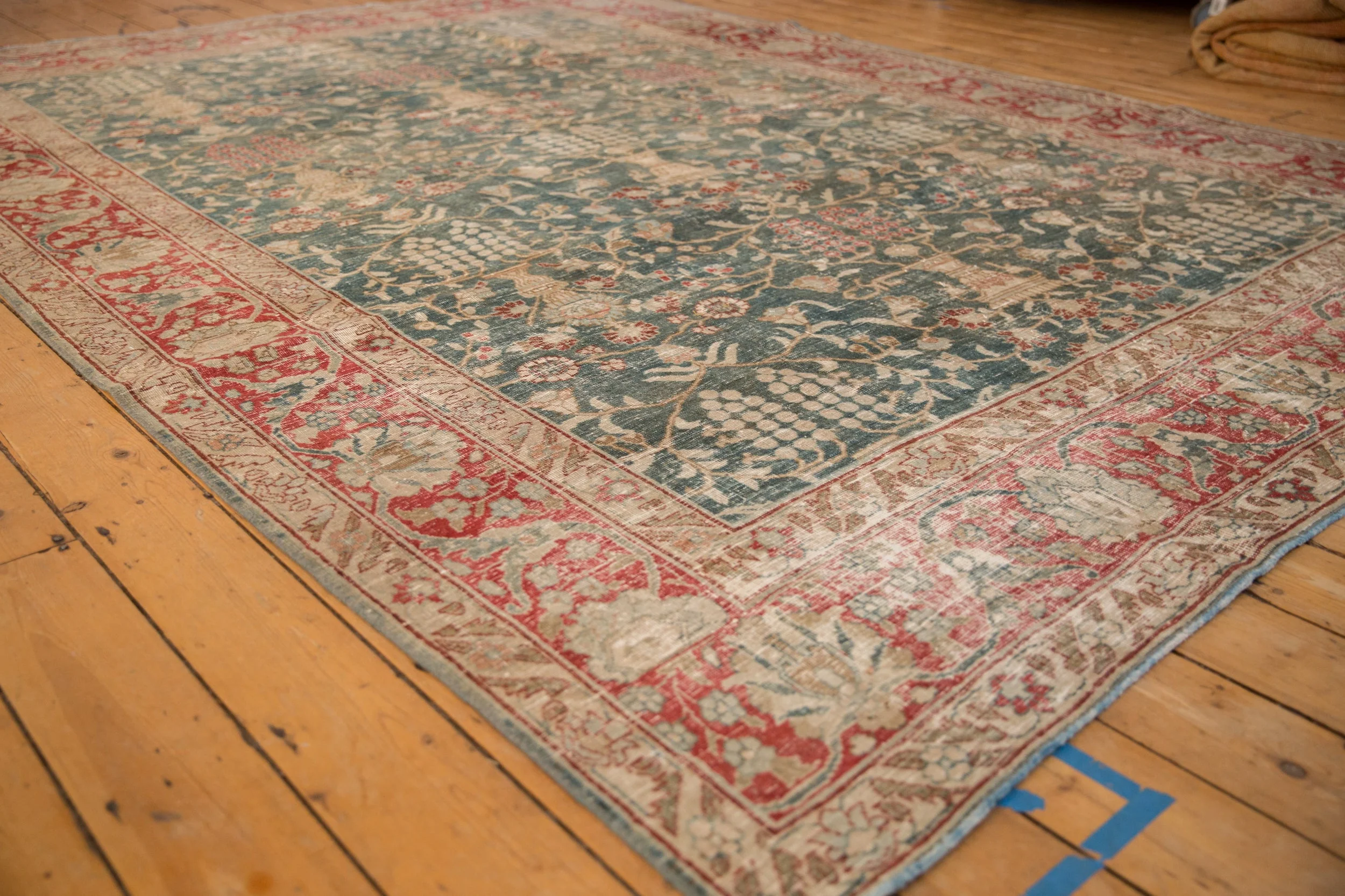 8x11.5 Vintage Distressed Tabriz Carpet - Image 4