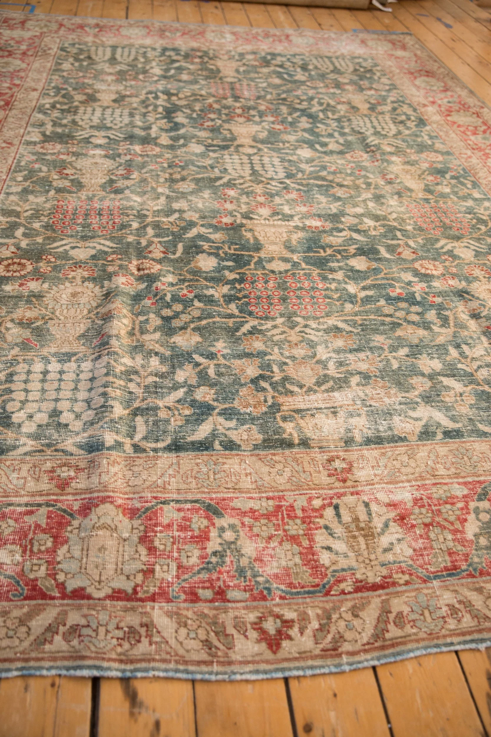 8x11.5 Vintage Distressed Tabriz Carpet - Image 9