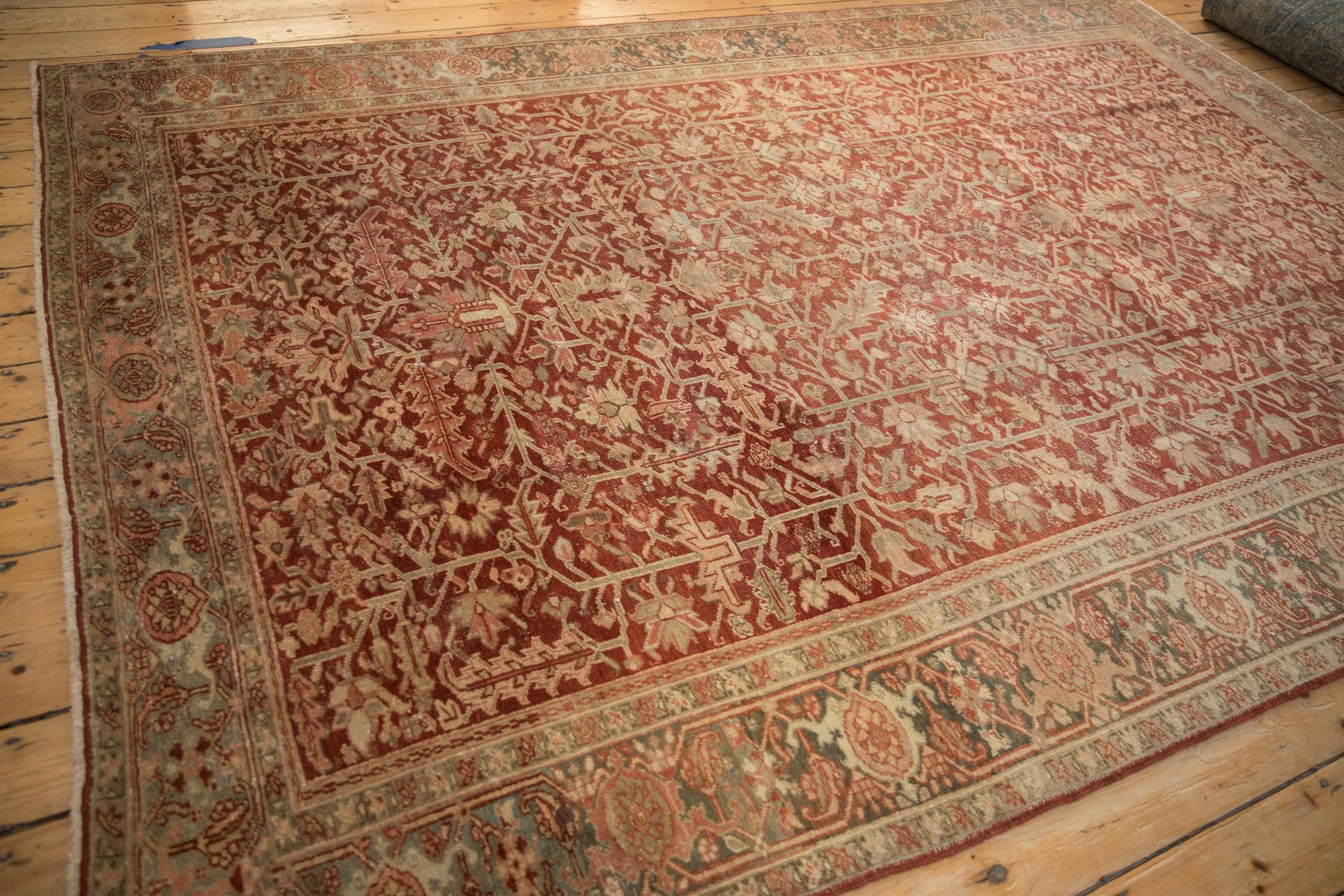 8x11.5 Vintage Fine Distressed Heriz Carpet - Image 6