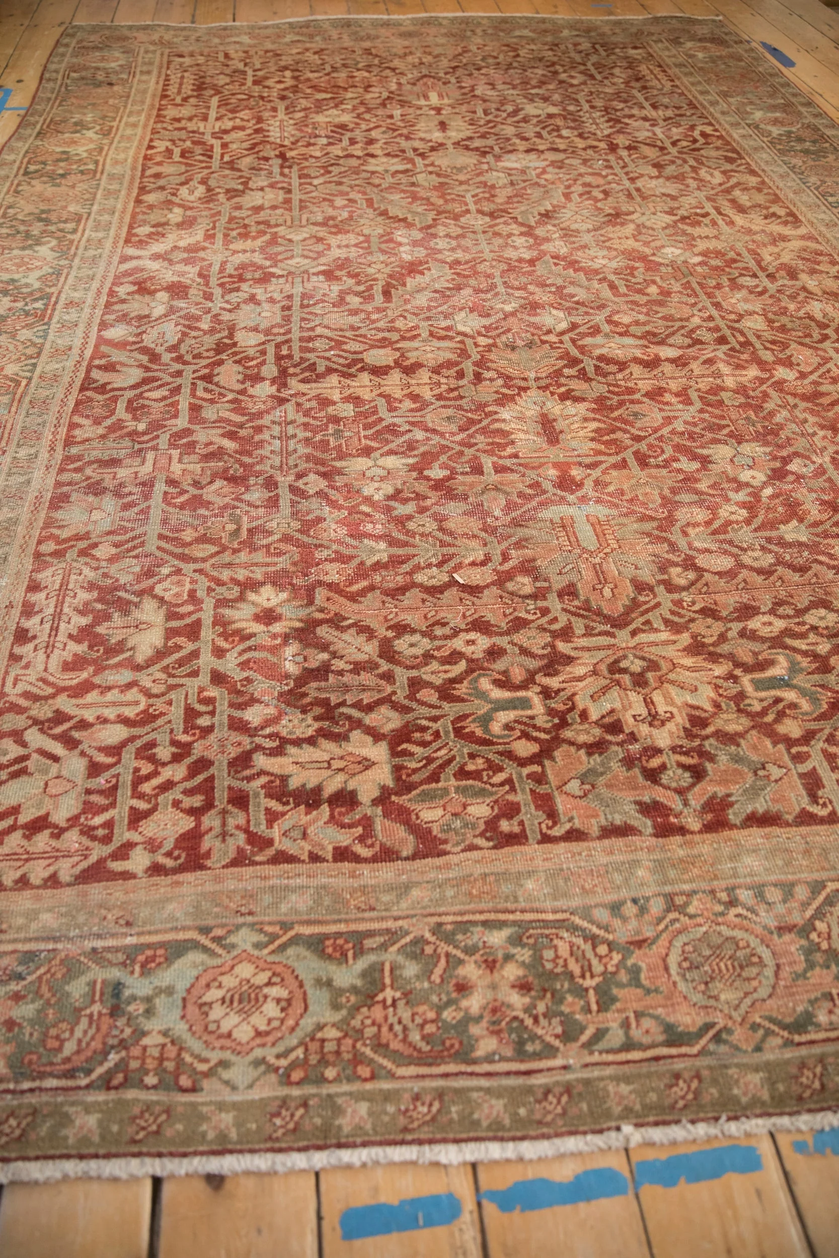 8x11.5 Vintage Fine Distressed Heriz Carpet - Image 9