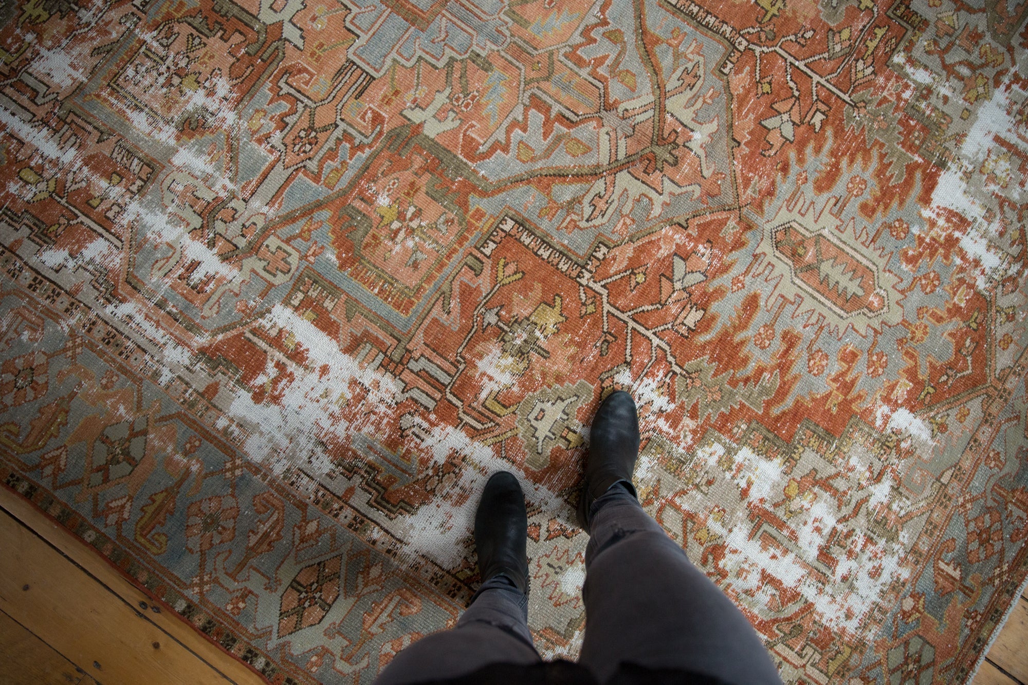 8x11 Antique Distressed Karaja Carpet - Image 2