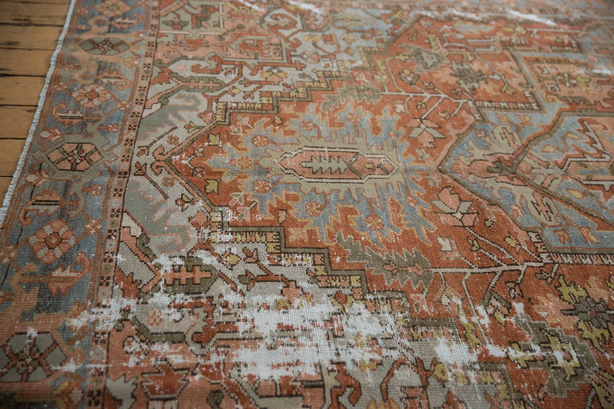 8x11 Antique Distressed Karaja Carpet - Image 9