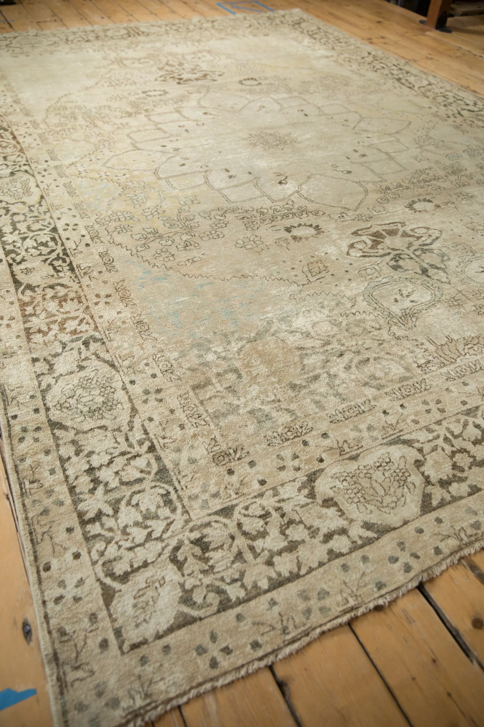 8x11 Antique Distressed Kerman Carpet - Image 10