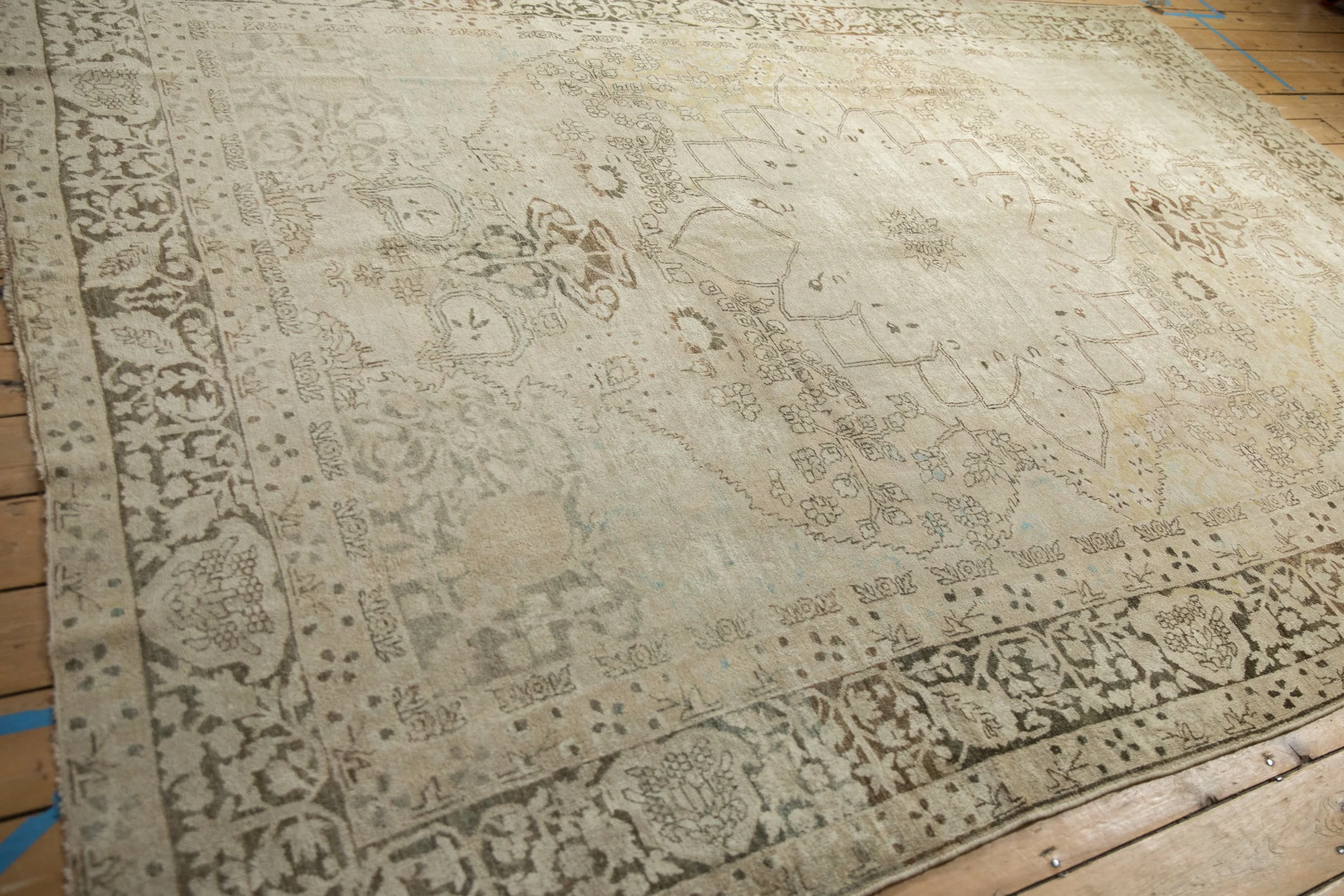 8x11 Antique Distressed Kerman Carpet - Image 12
