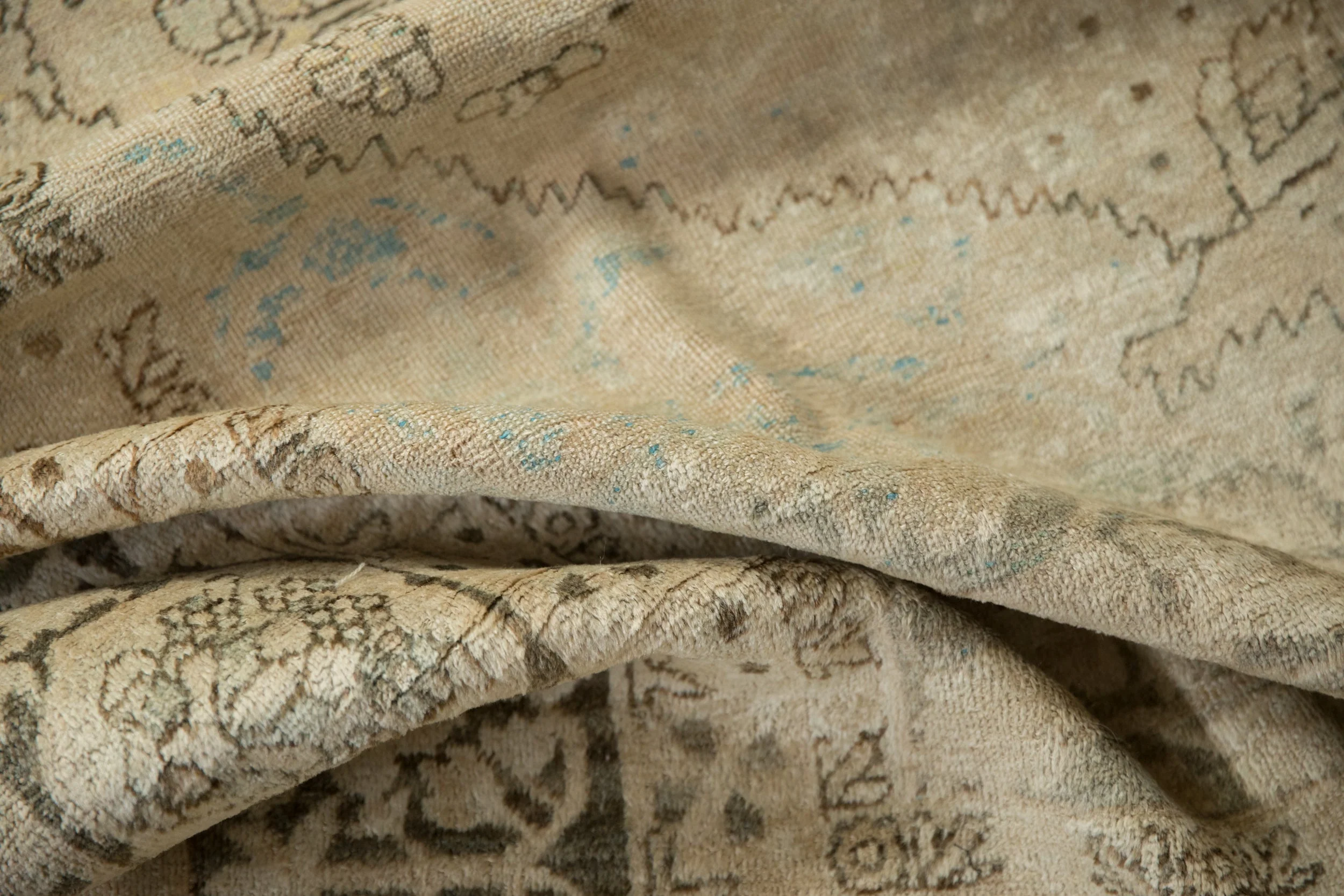 8x11 Antique Distressed Kerman Carpet - Image 13