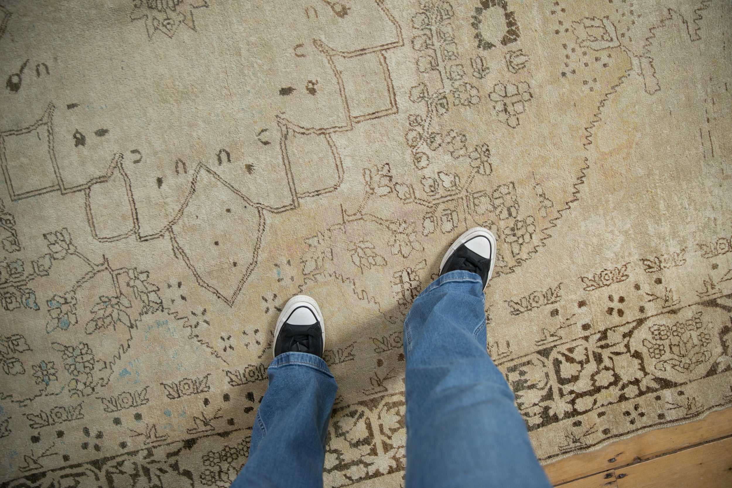 8x11 Antique Distressed Kerman Carpet - Image 2