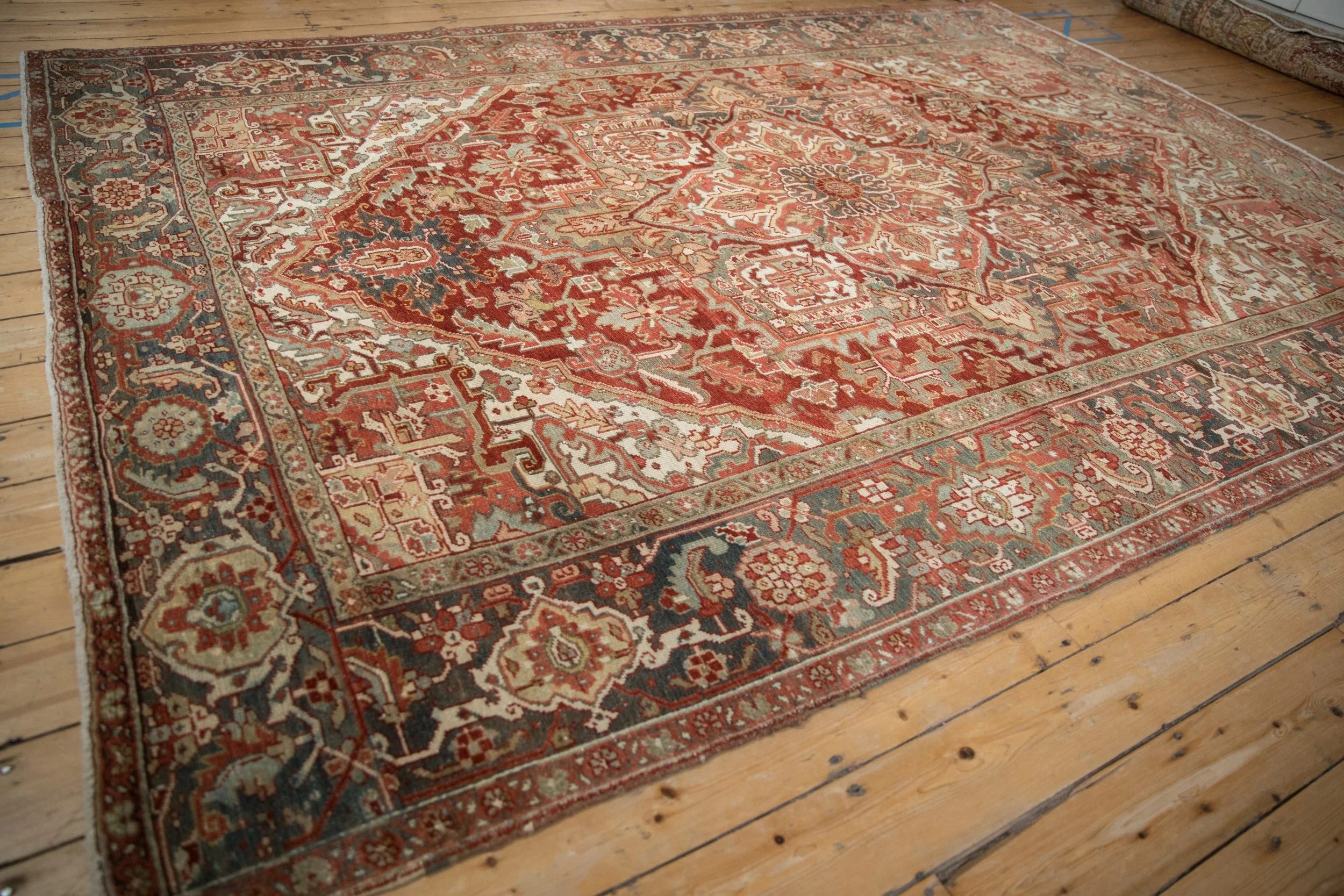 8x11 Vintage Distressed Heriz Carpet - Image 6