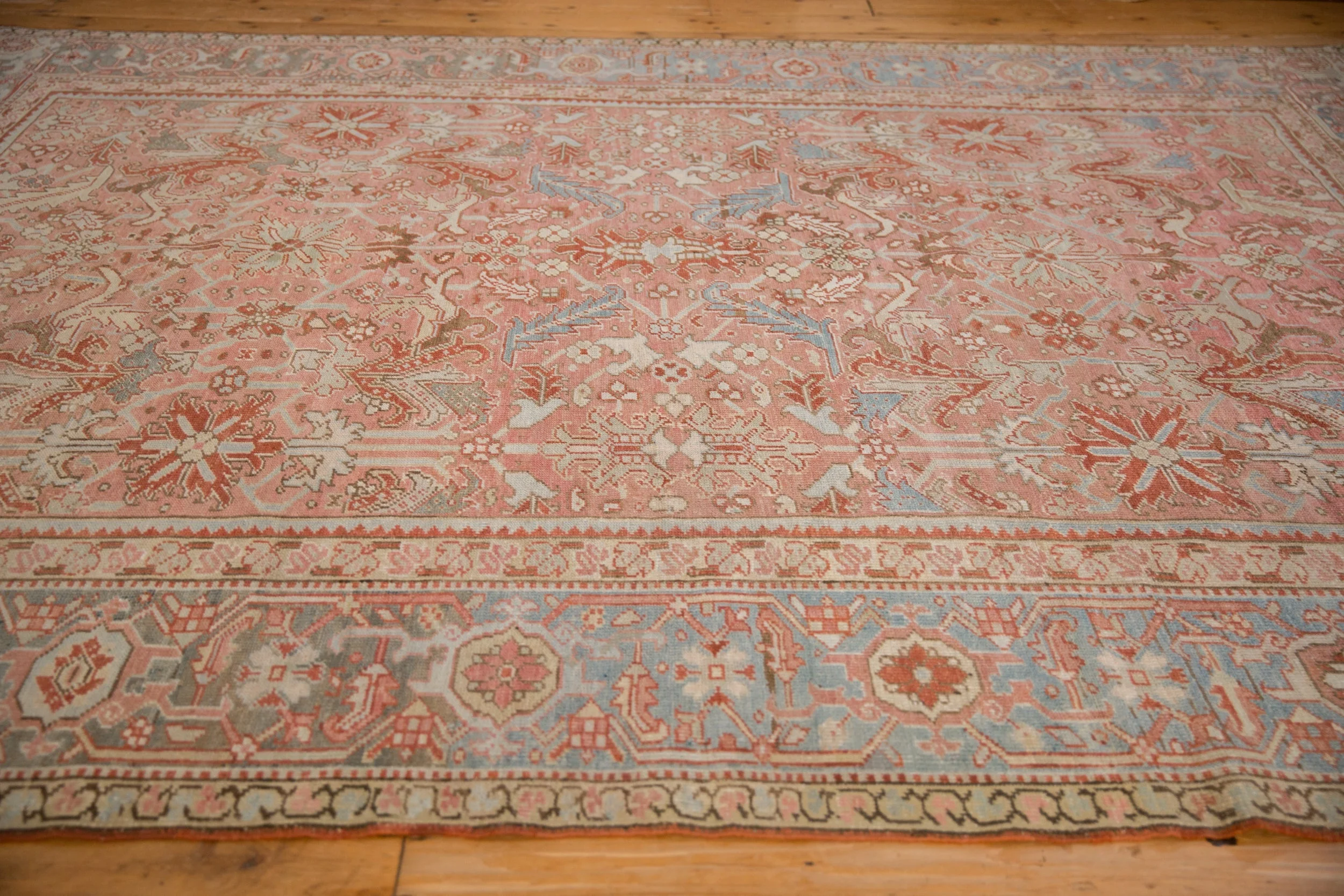 8x11 Vintage Distressed Heriz Carpet - Image 9